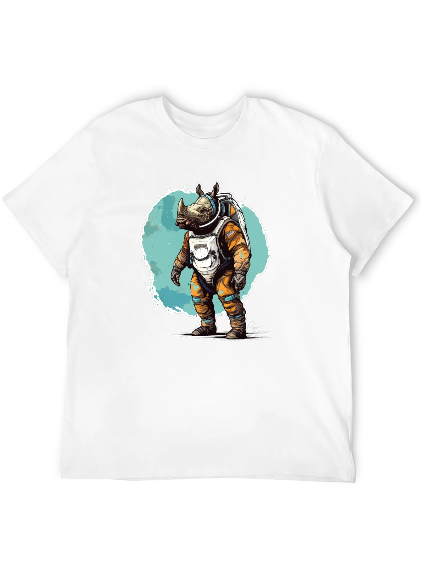 Astronaut Rhino Graphic T-Shirt