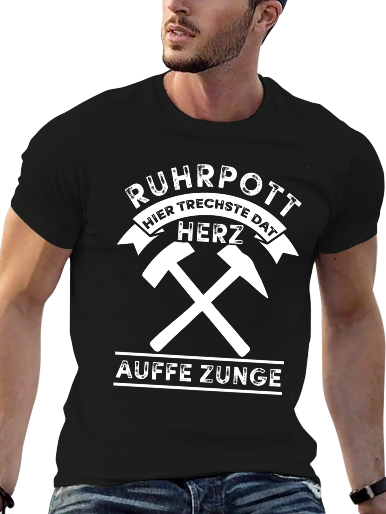 Ruhrpott Heart Tongue Graphic Black T-Shirt