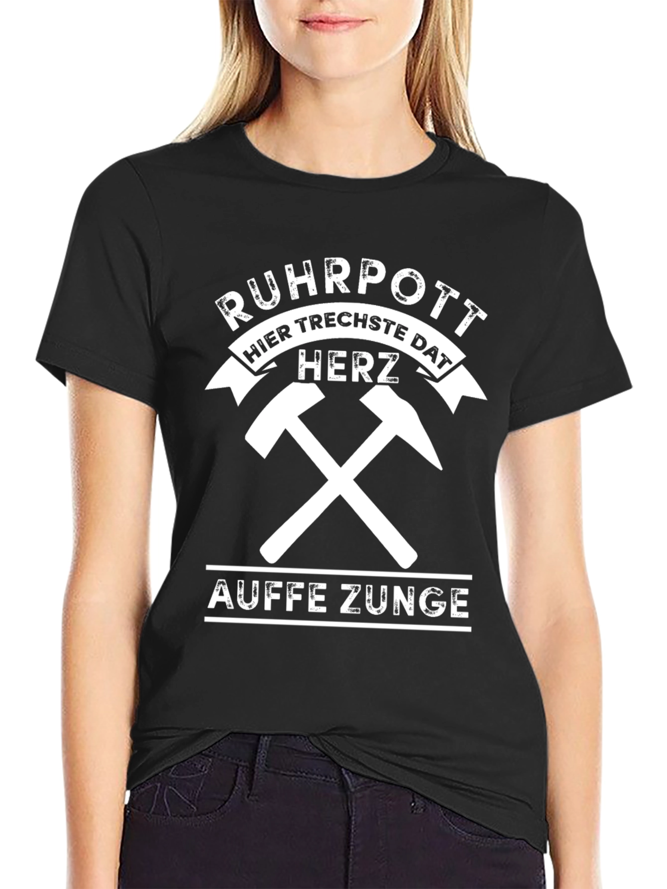 Ruhrpott Heart Tongue Graphic Black T-Shirt