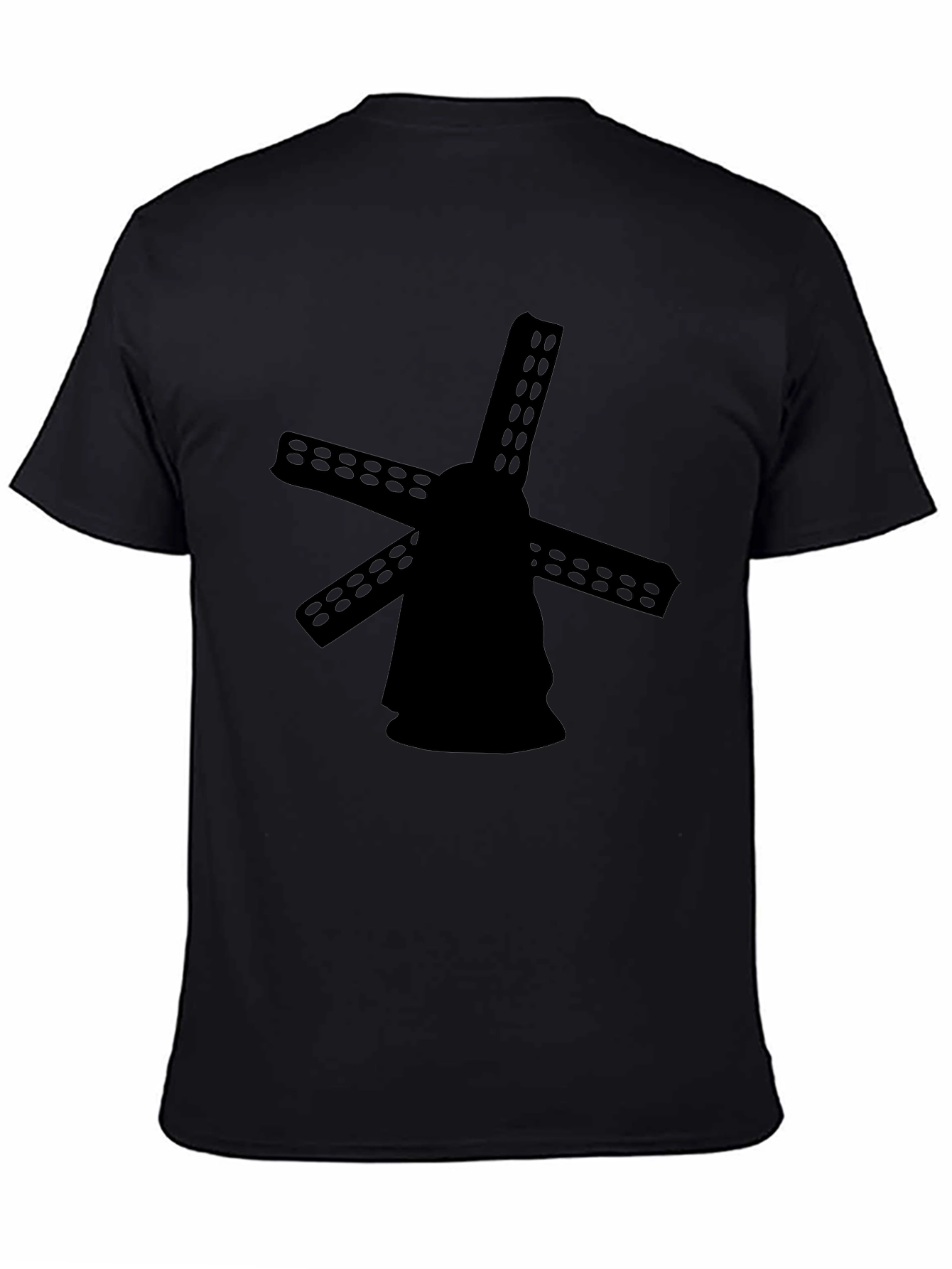 Black Windmill Silhouette Graphic Tee