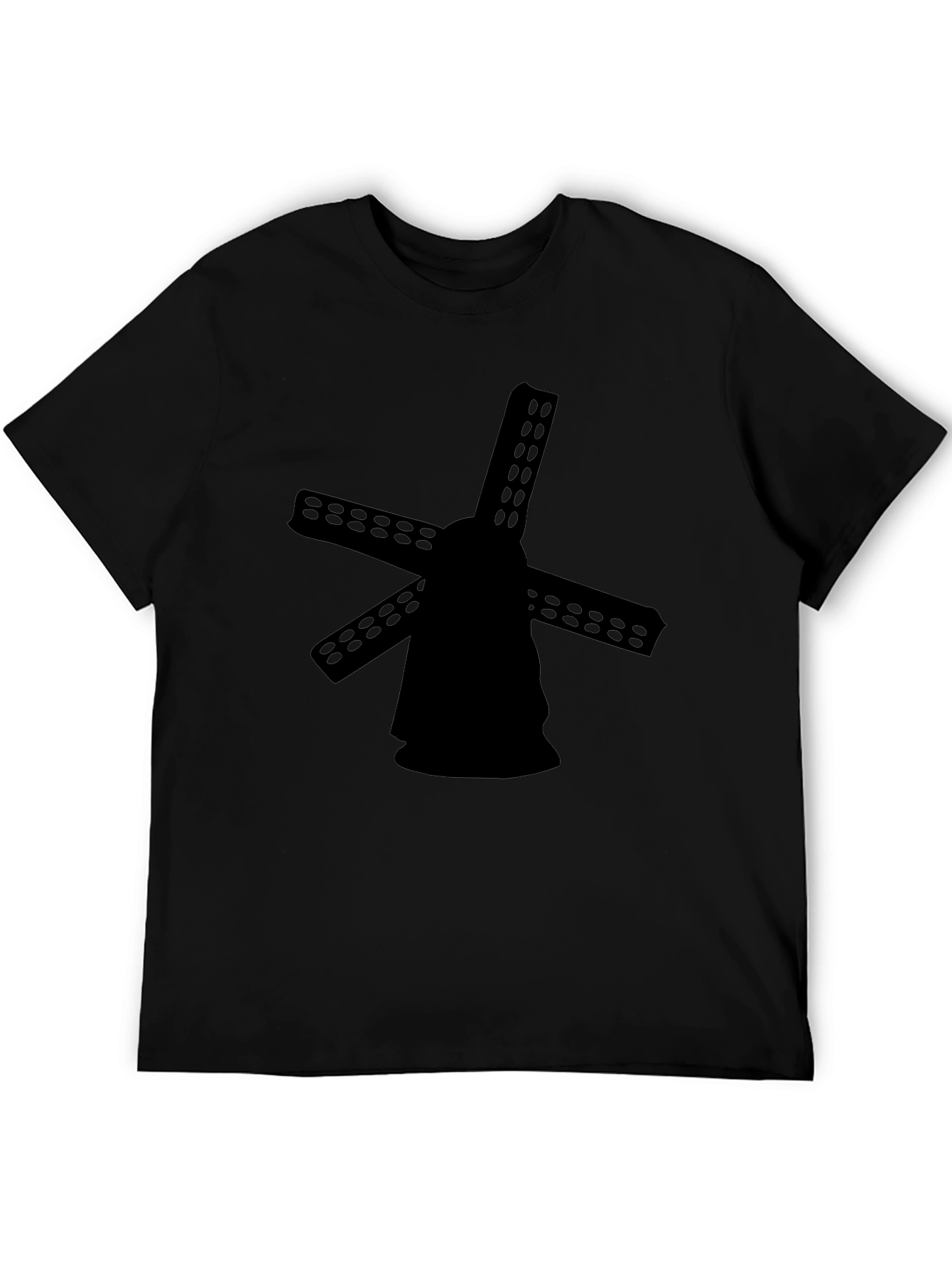 Black Windmill Silhouette Graphic Tee