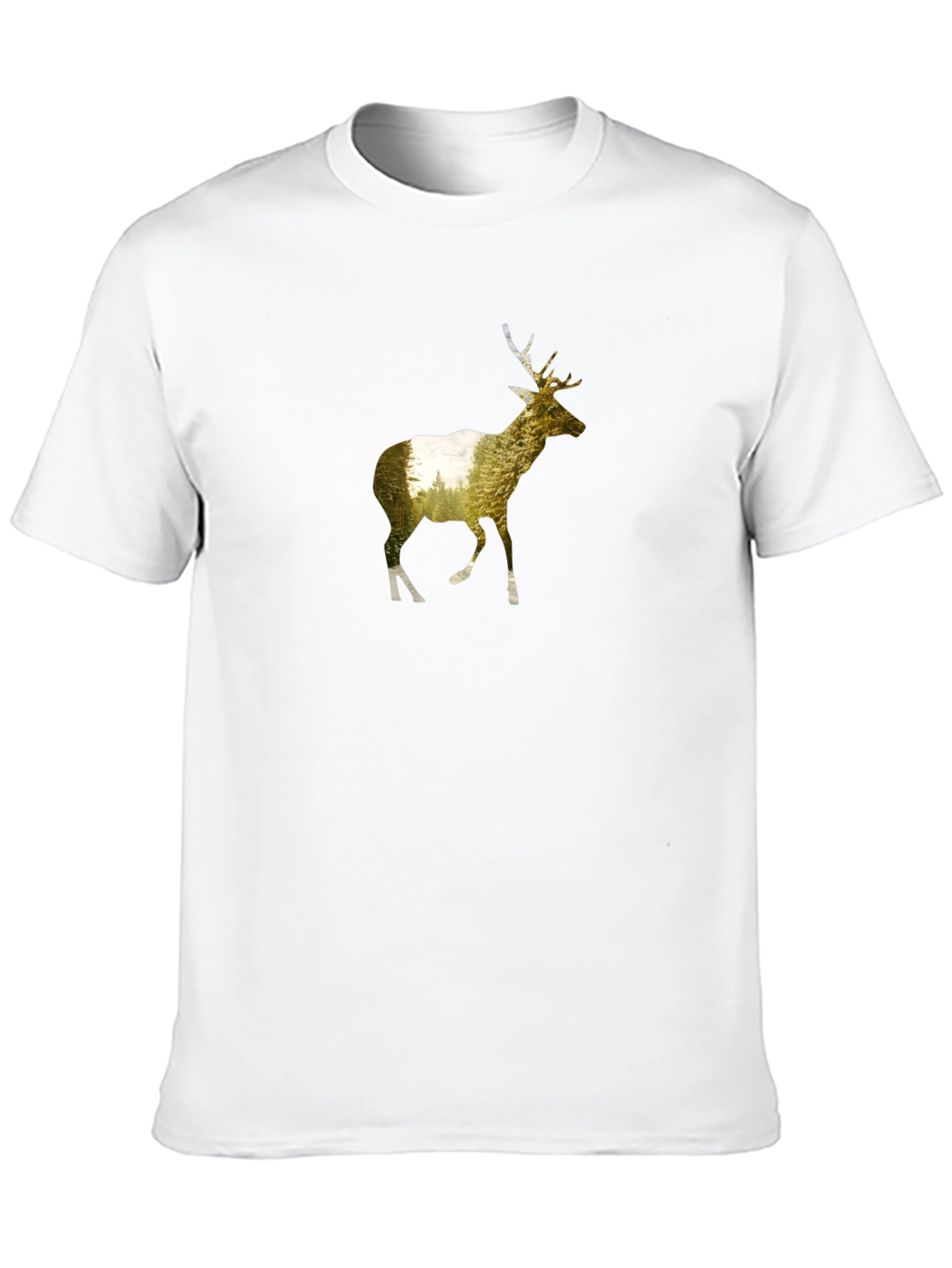 Deer Silhouette Graphic Tee - Black