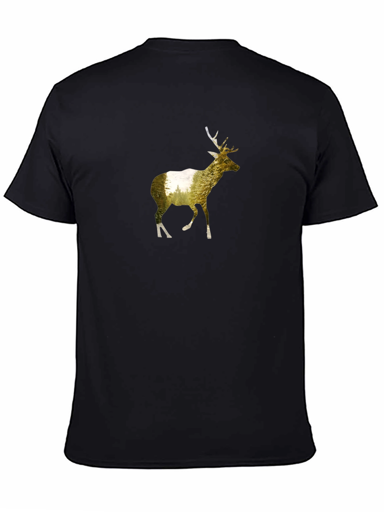 Deer Silhouette Graphic Tee - Black