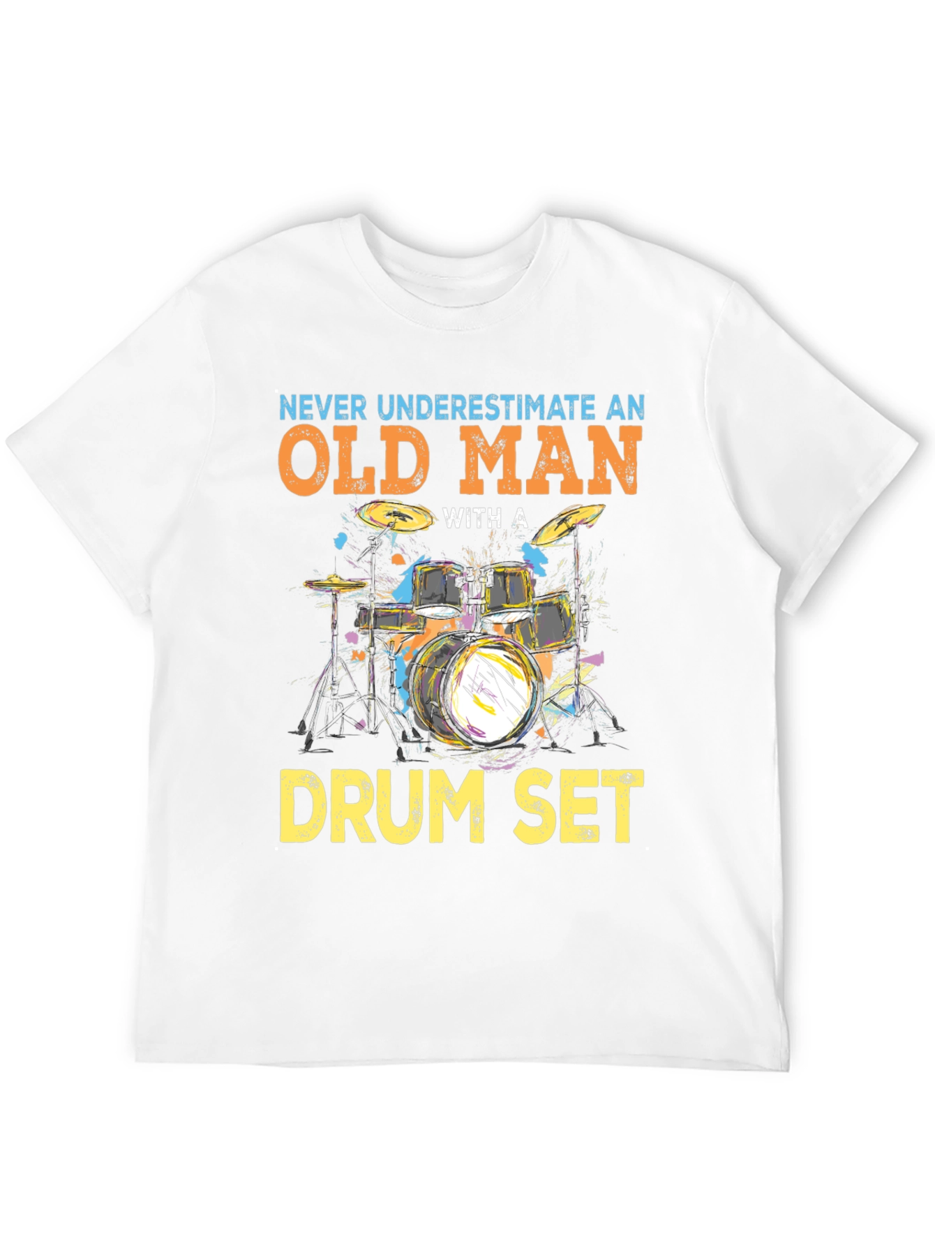Old Man Drum Set Graphic Tee