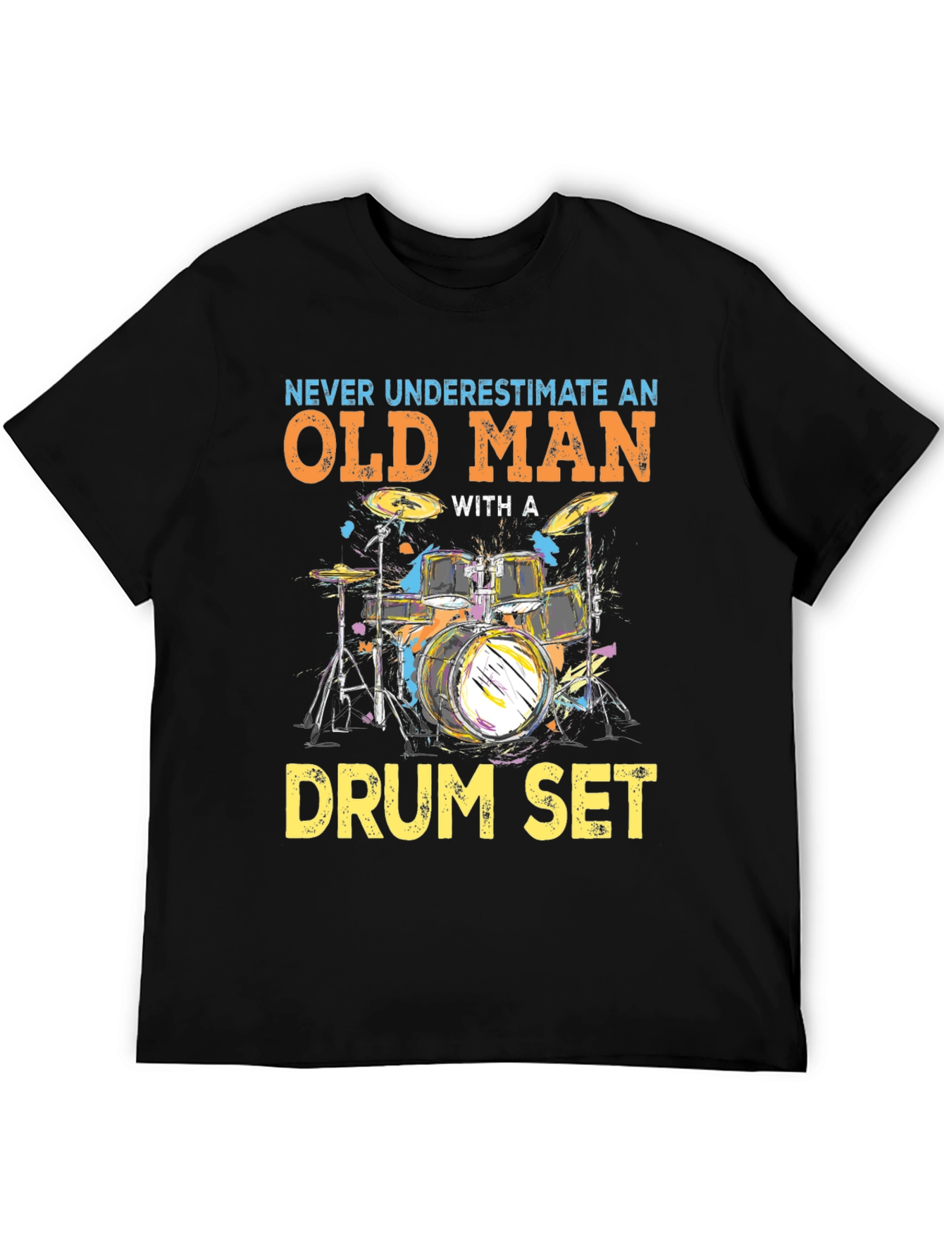 Old Man Drum Set Graphic Tee