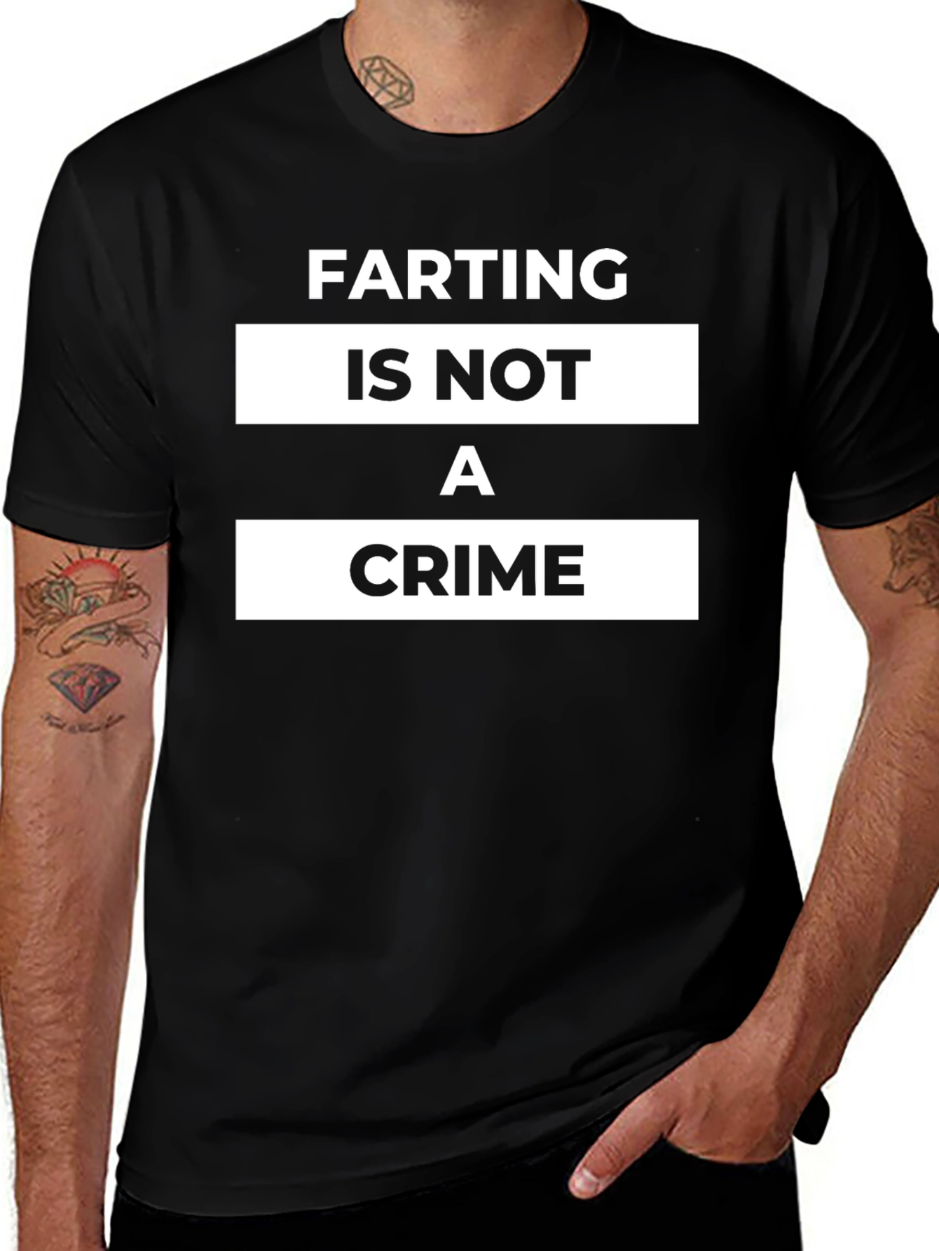 Farting Is Not A Crime Black T-Shirt