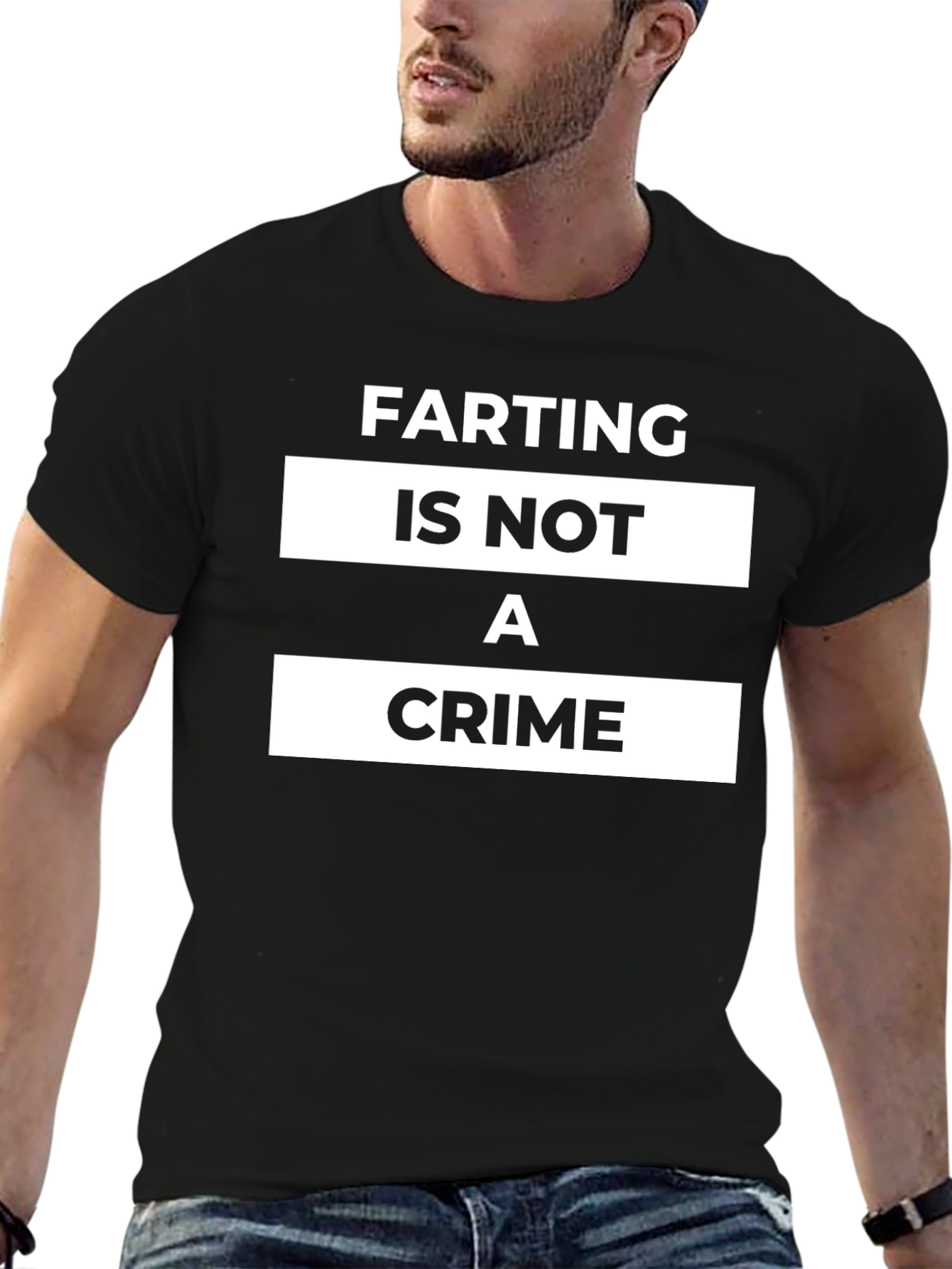 Farting Is Not A Crime Black T-Shirt