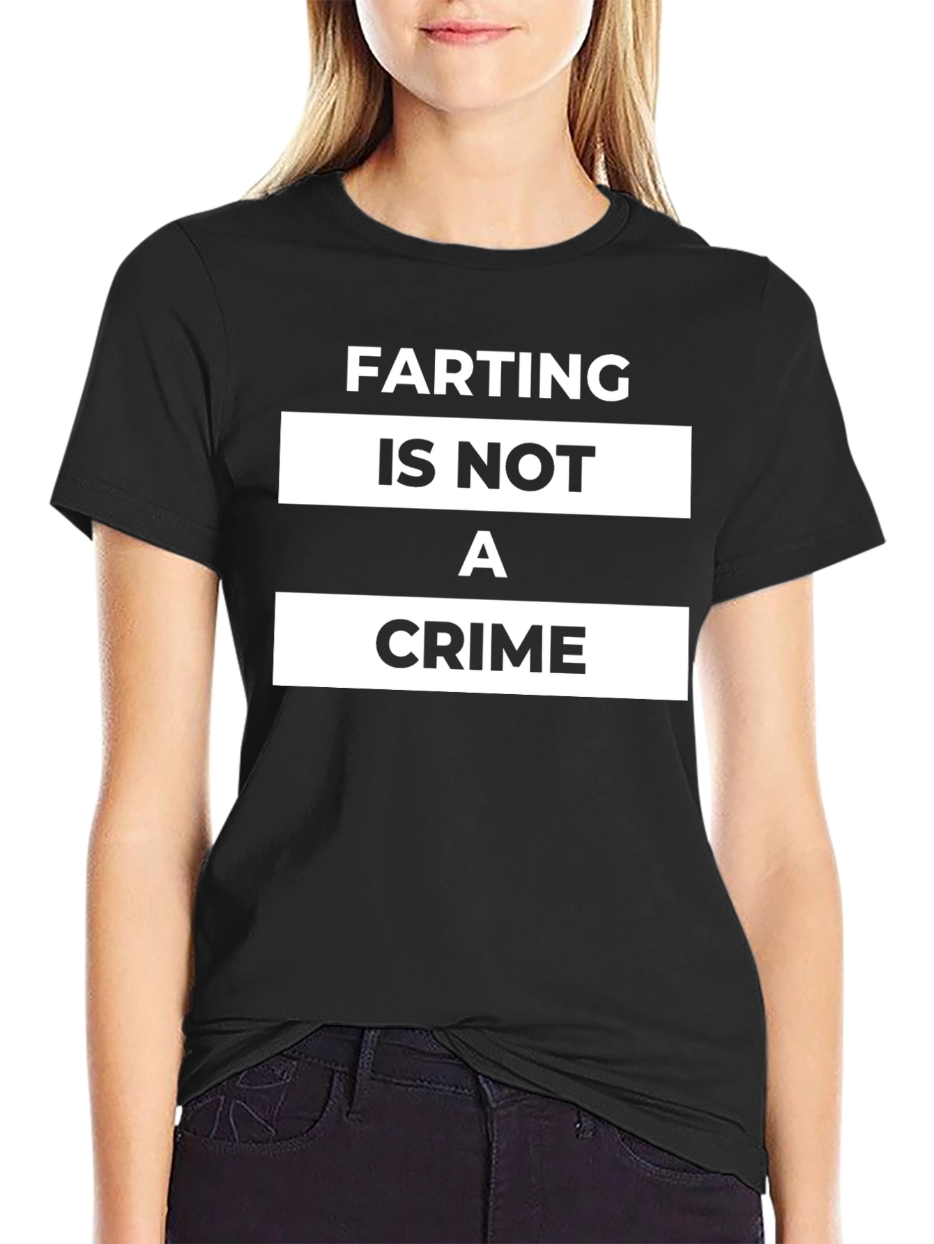 Farting Is Not A Crime Black T-Shirt