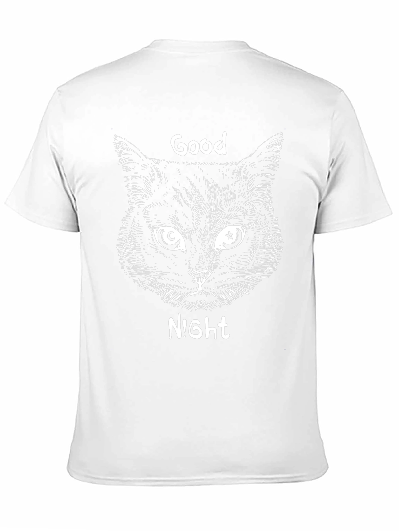 Good Night Cat Graphic T-Shirt - Black Tee