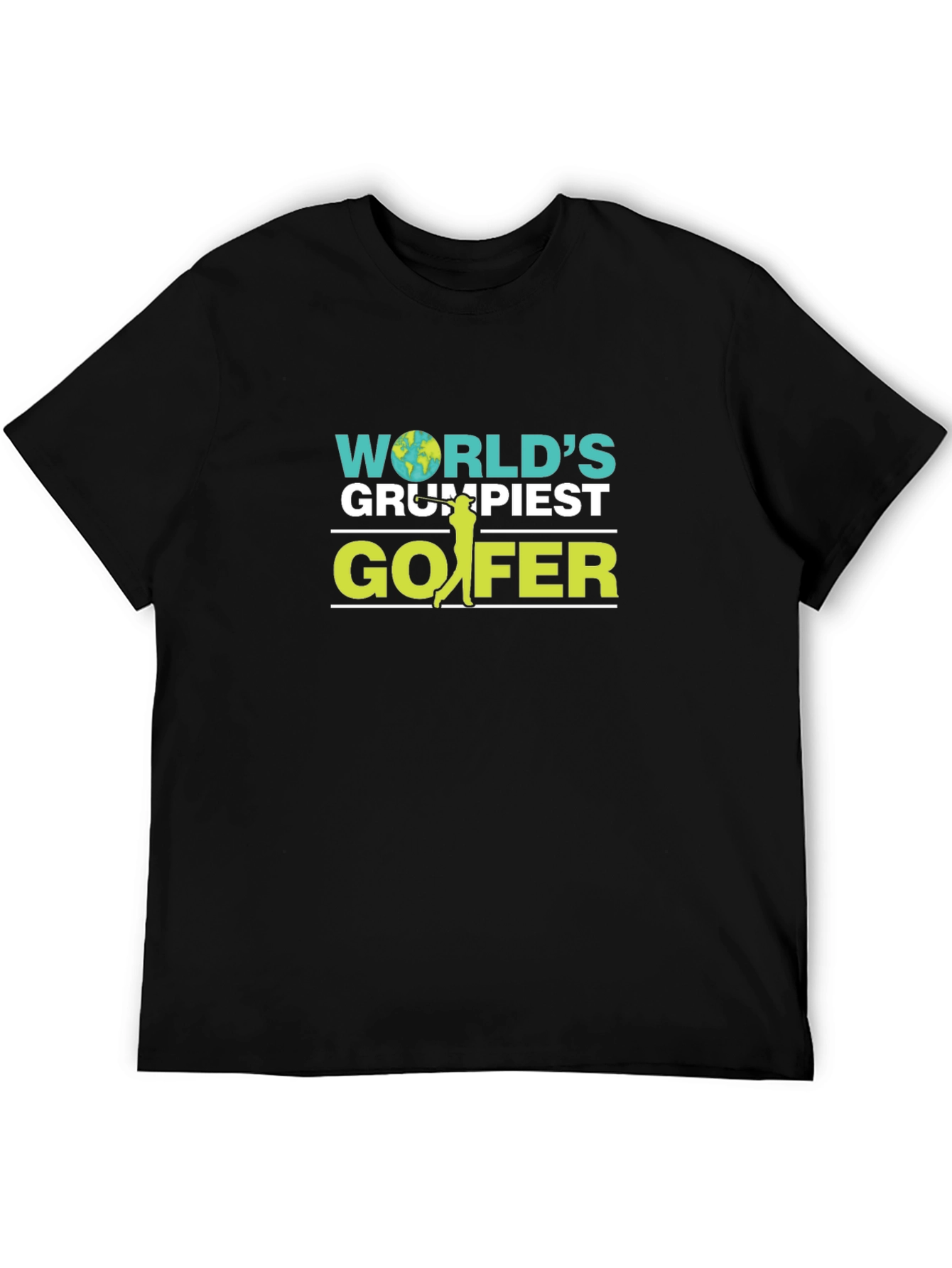 Worlds Grumpiest Golfer Tee - Black Cotton Blend