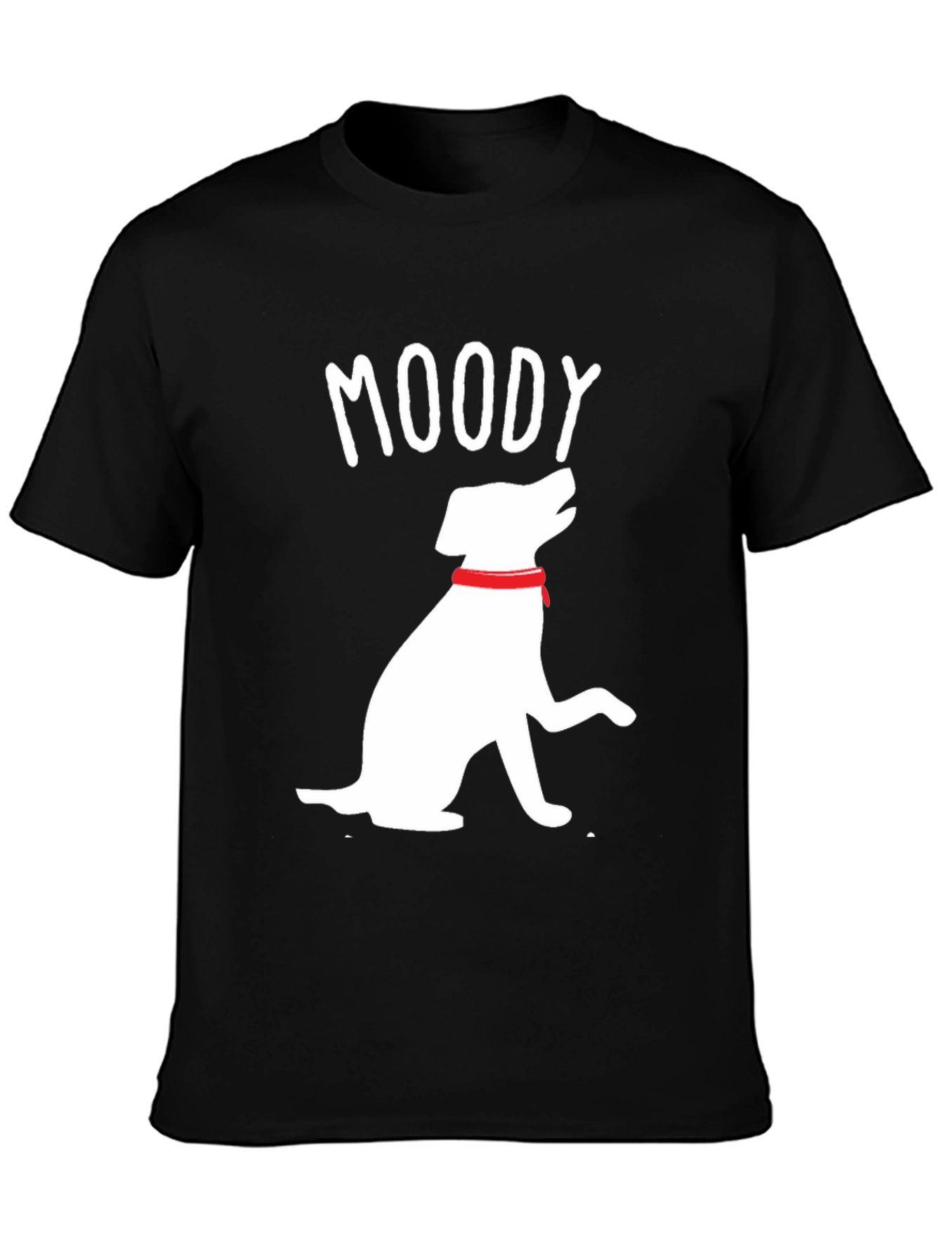 Moody Dog Graphic Tee - Casual Black T-Shirt