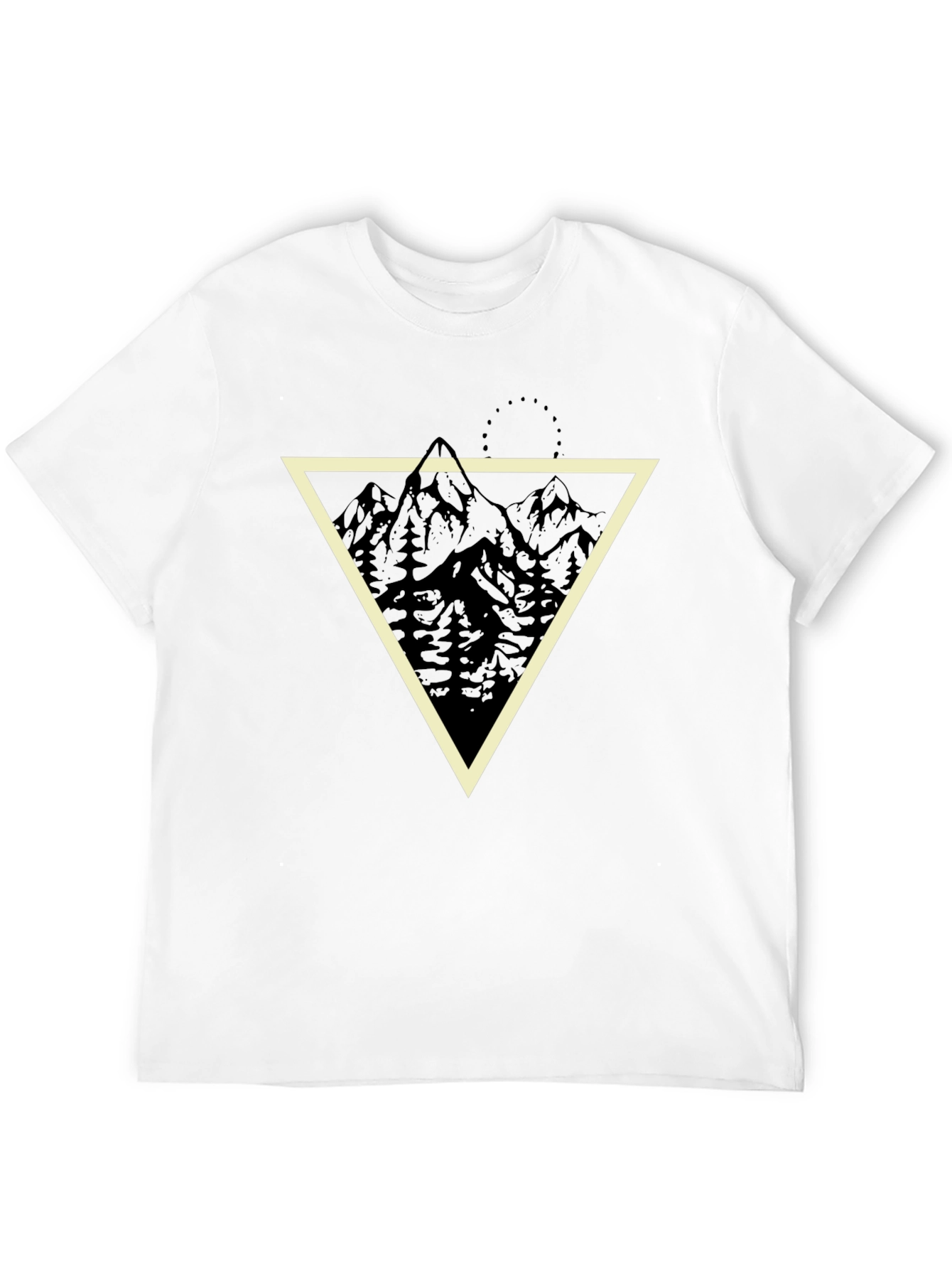 Mountain Triangle Graphic Tee - Stylish Mens Black T-Shirt