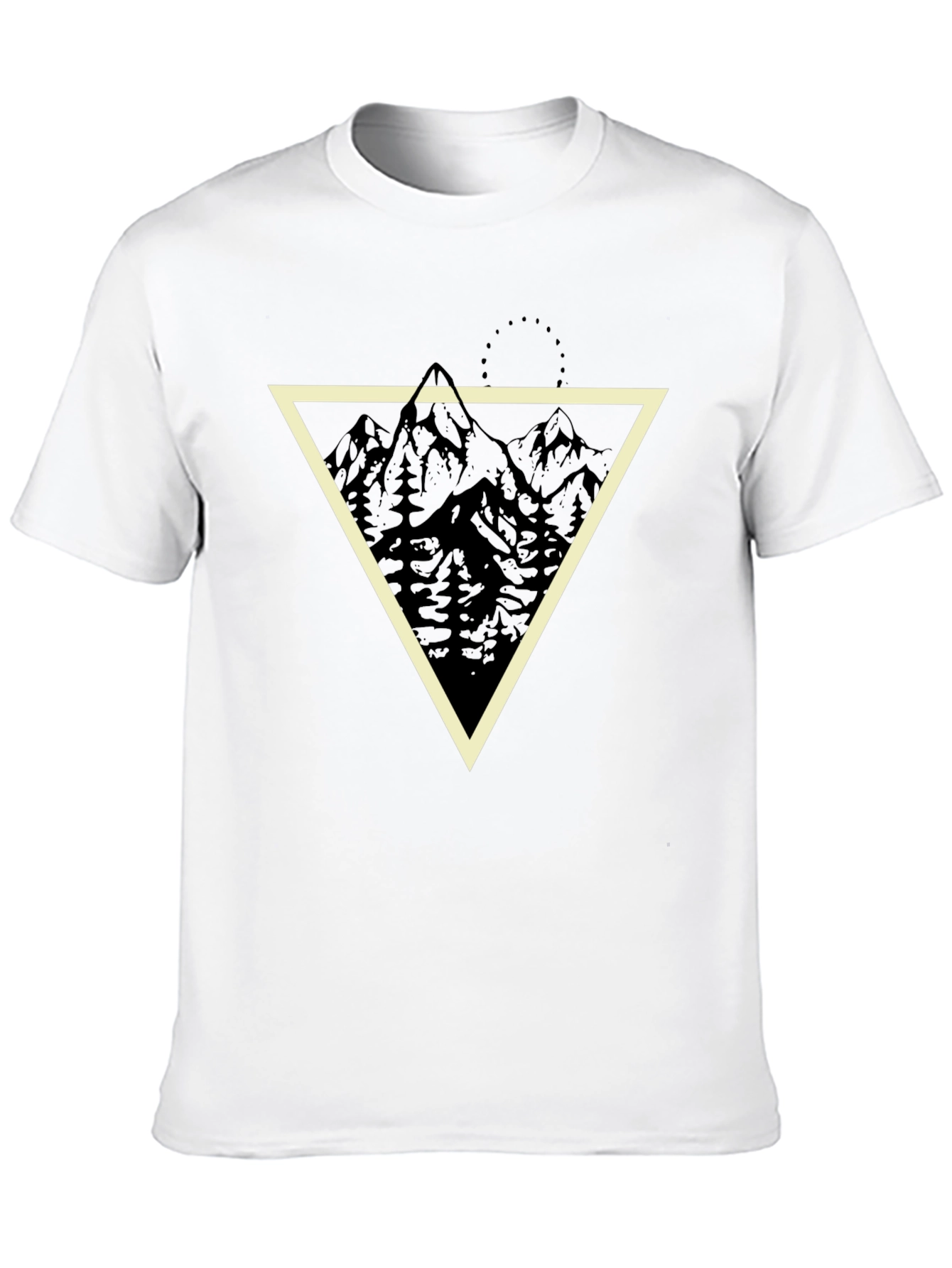 Mountain Triangle Graphic Tee - Stylish Mens Black T-Shirt