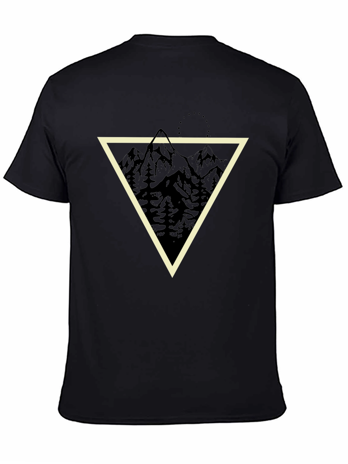 Mountain Triangle Graphic Tee - Stylish Mens Black T-Shirt