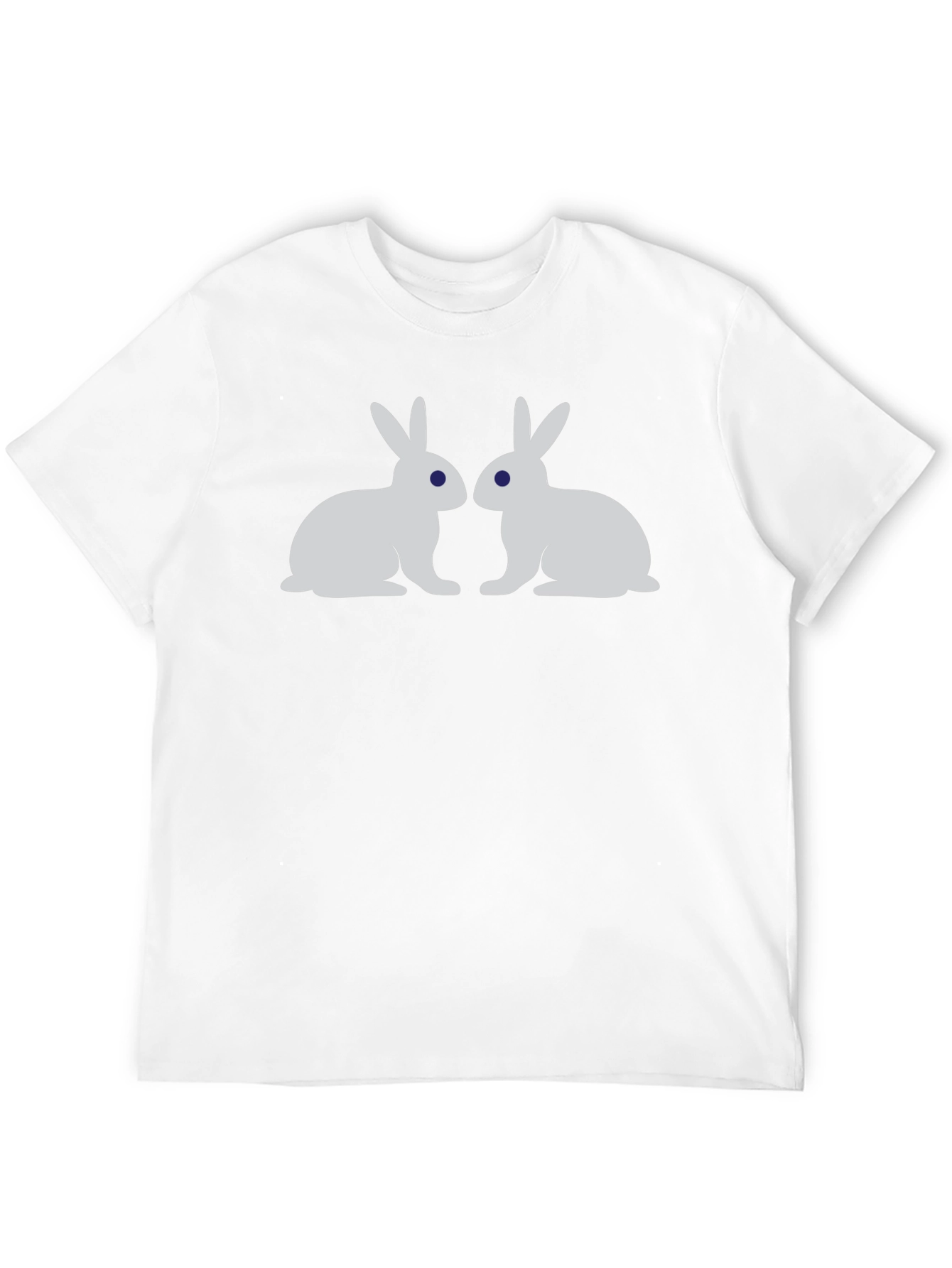 Two Bunny Rabbit Graphic Tee - Black