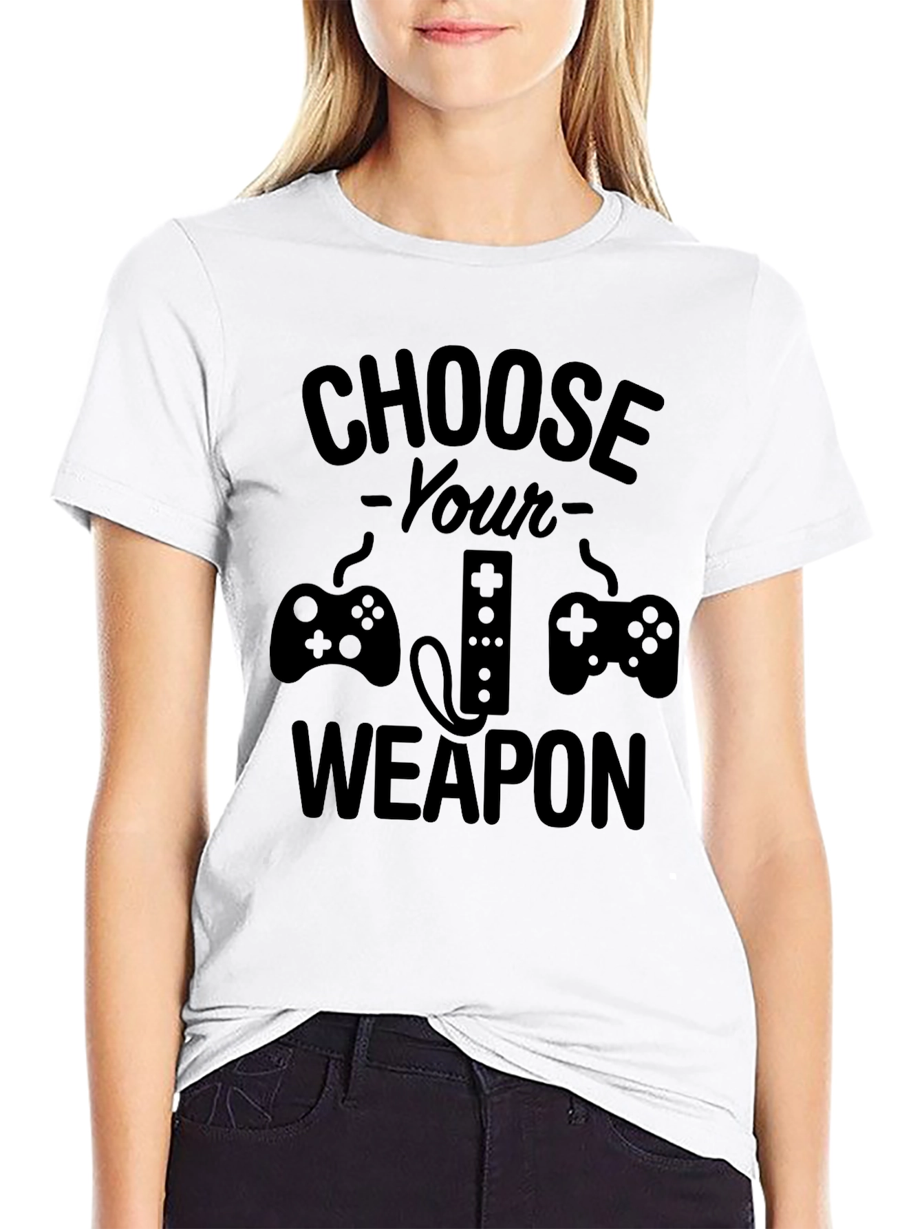 Choose Your Weapon Black Gaming T-Shirt