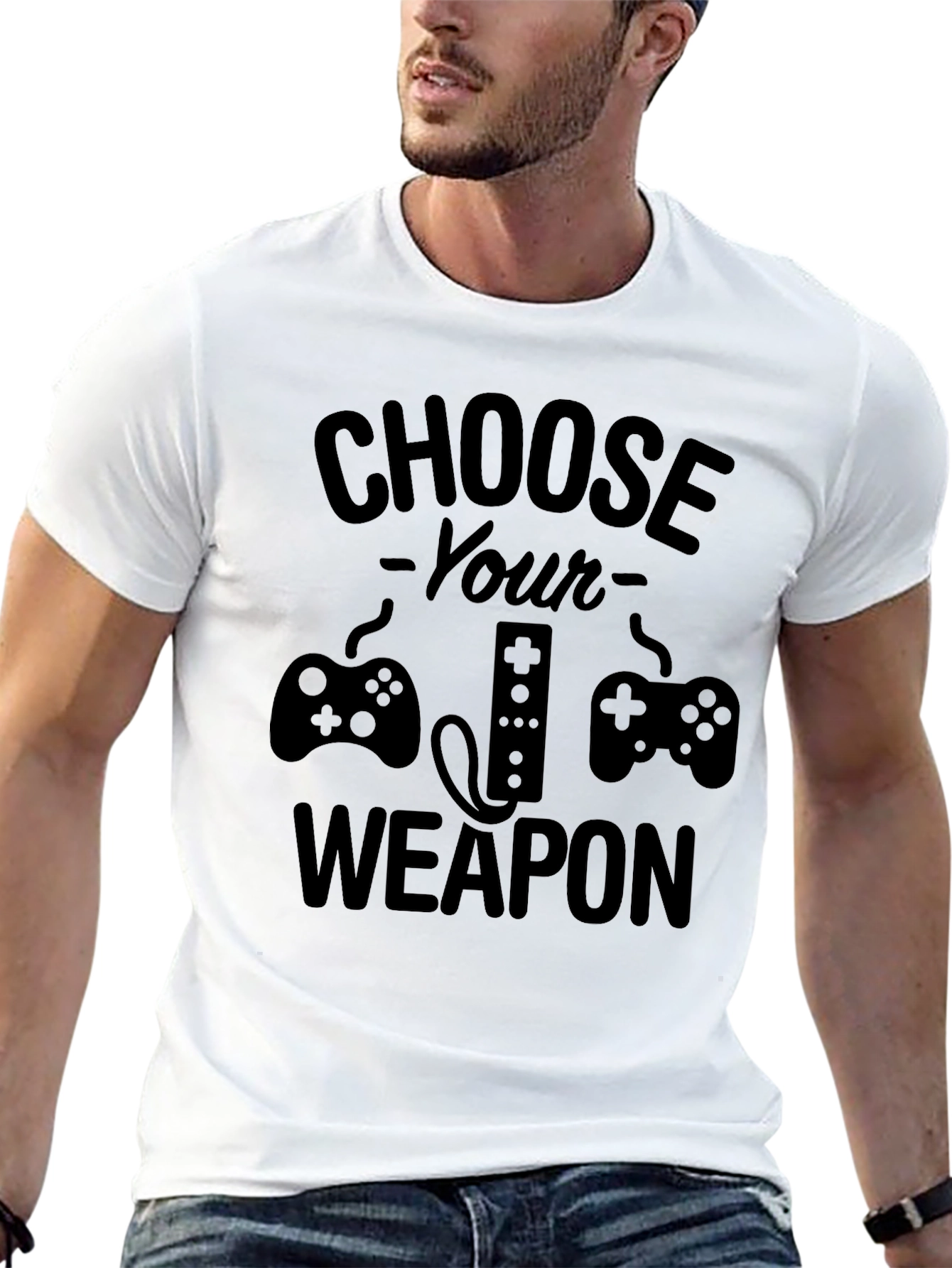 Choose Your Weapon Black Gaming T-Shirt