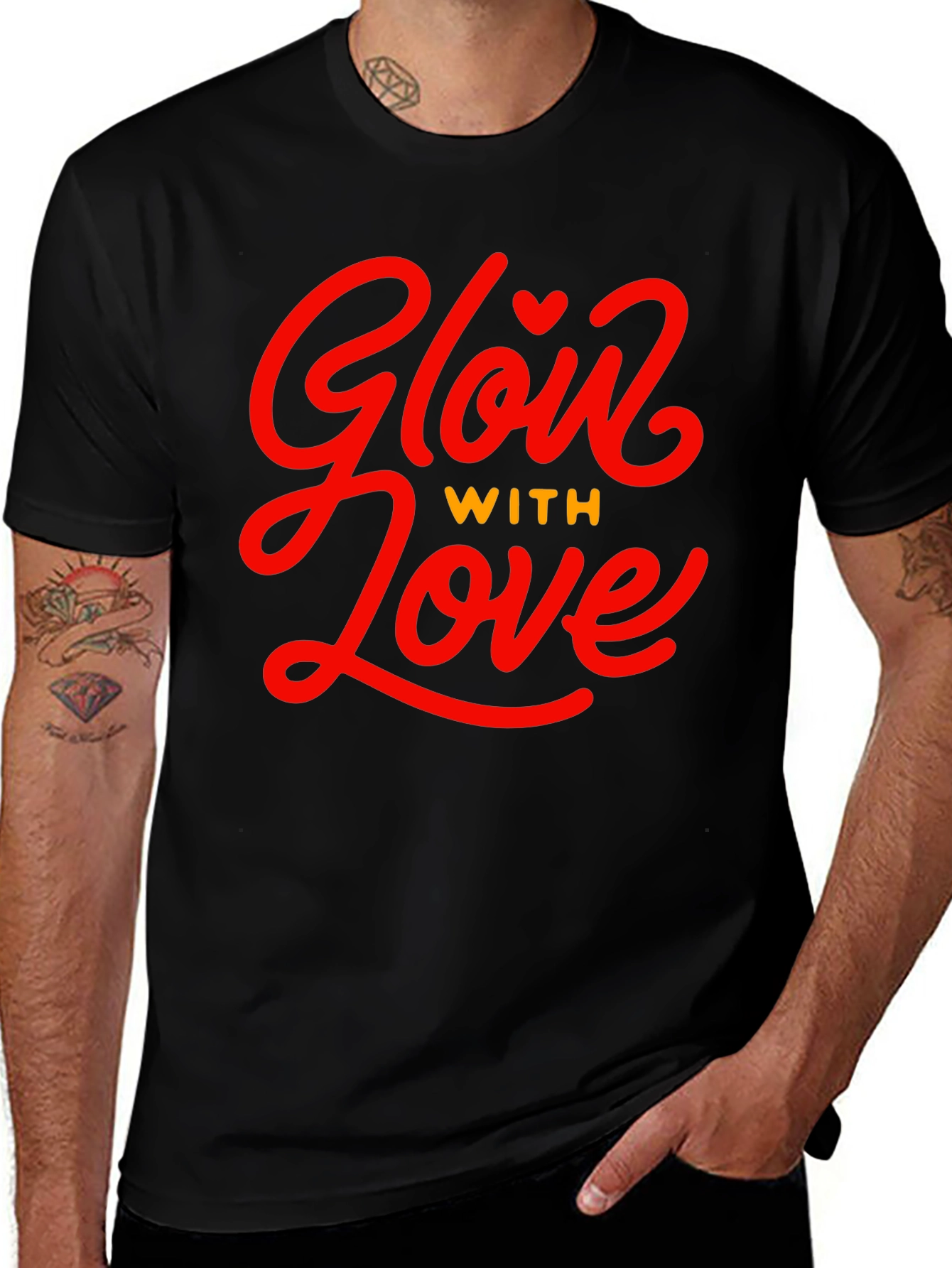 Glow With Love Black Graphic Tee