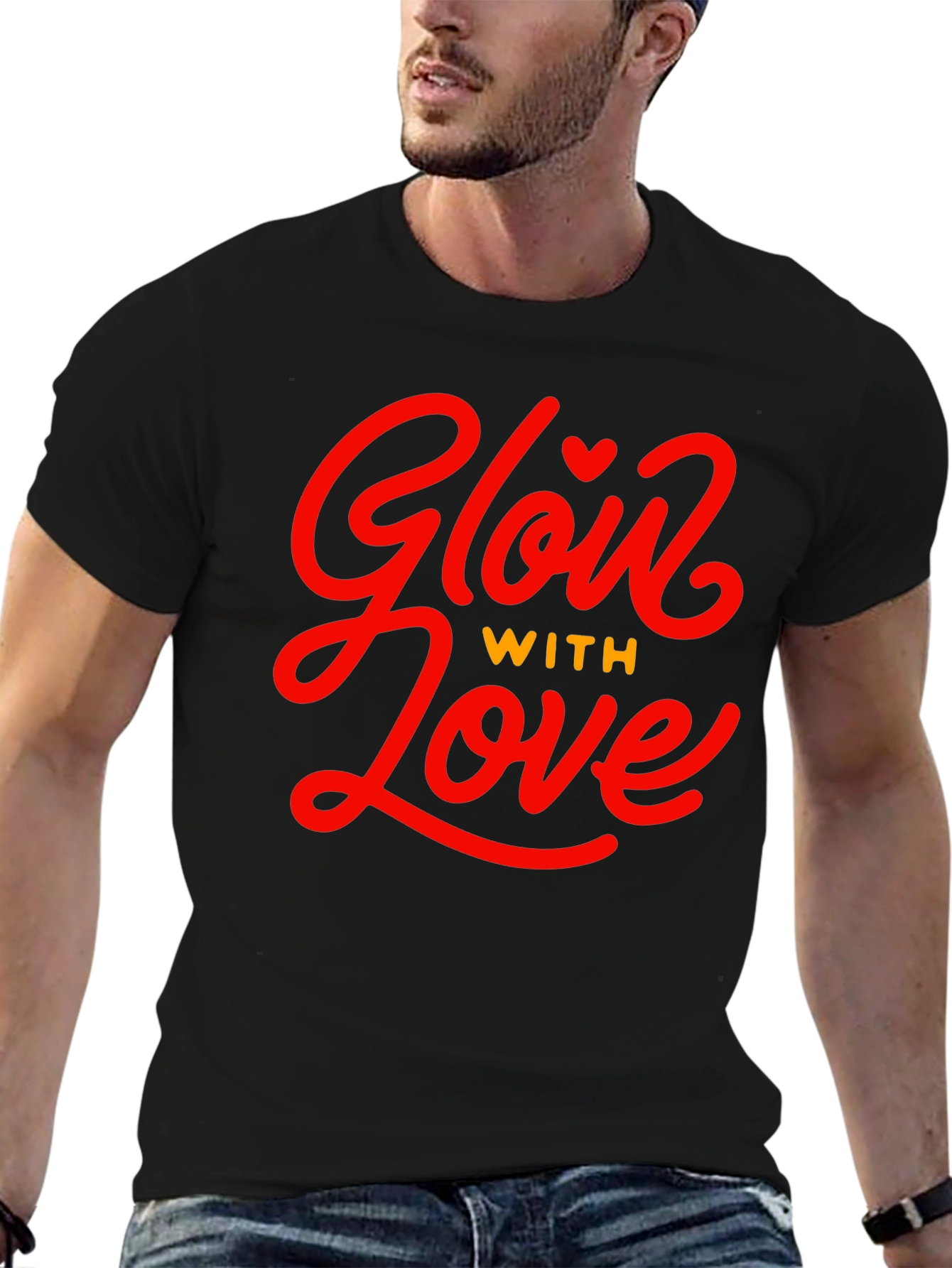 Glow With Love Black Graphic Tee