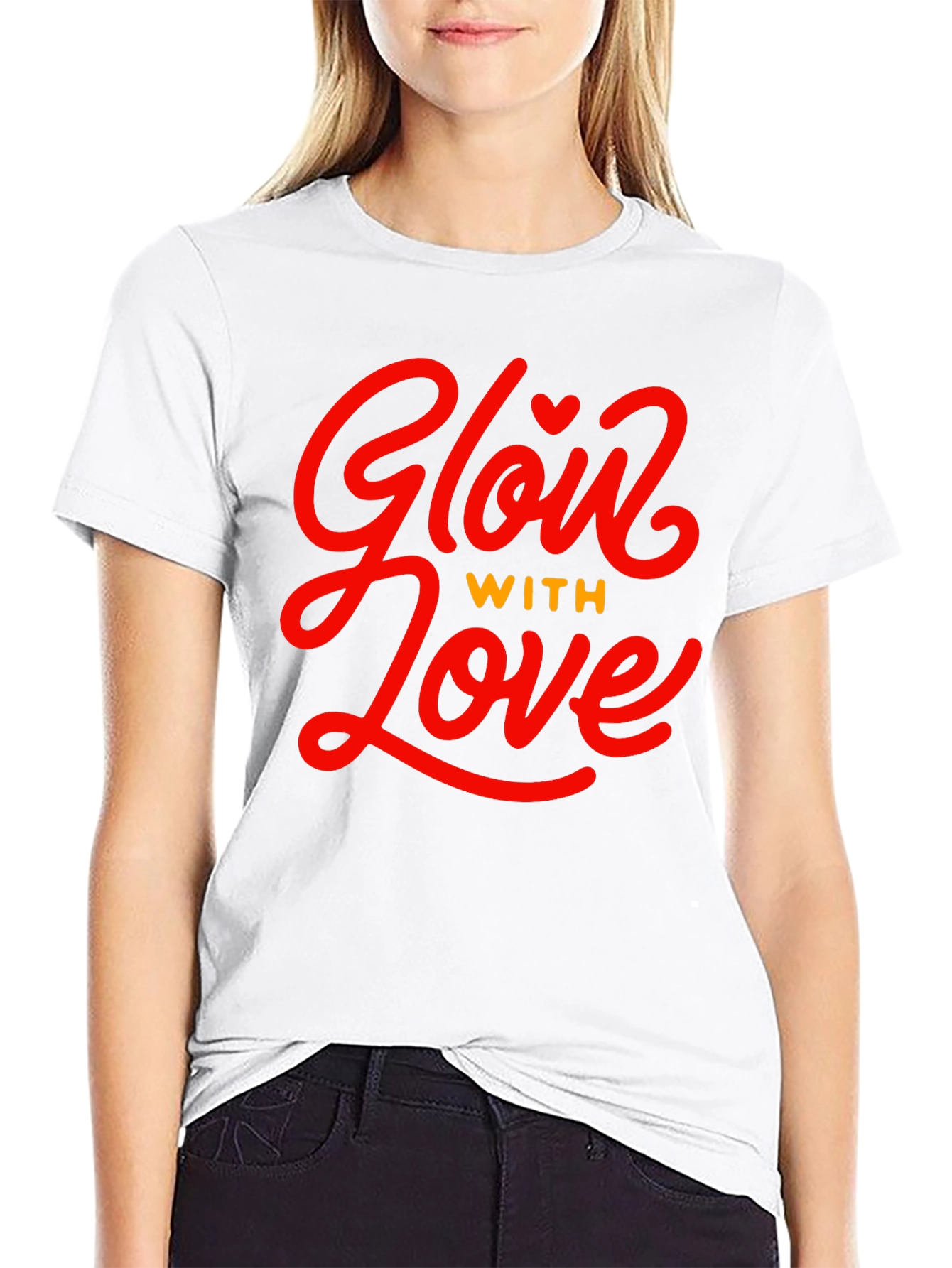 Glow With Love Black Graphic Tee