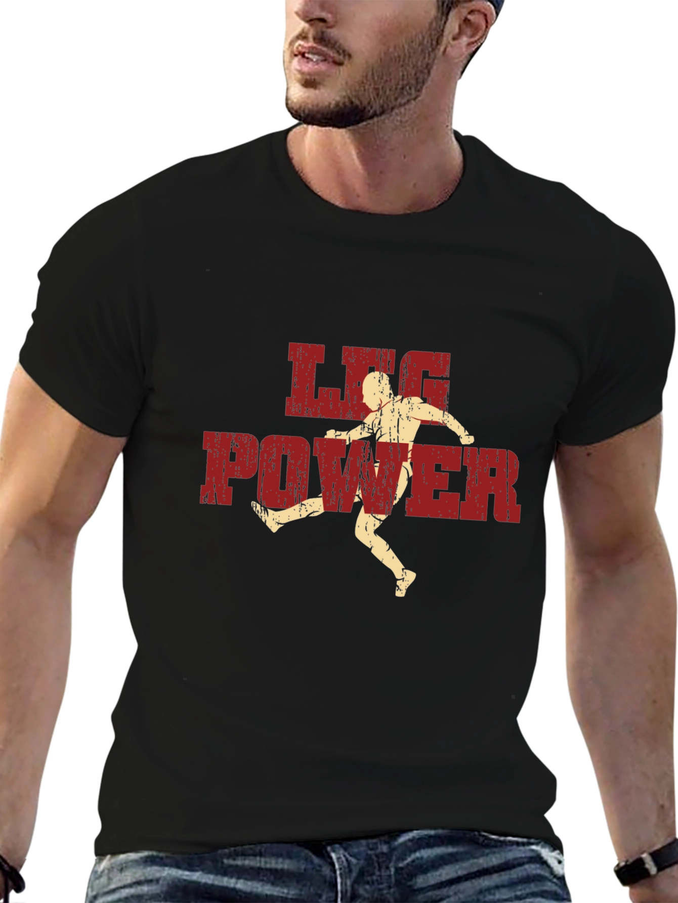 Leg Power Graphic T-Shirt - Black