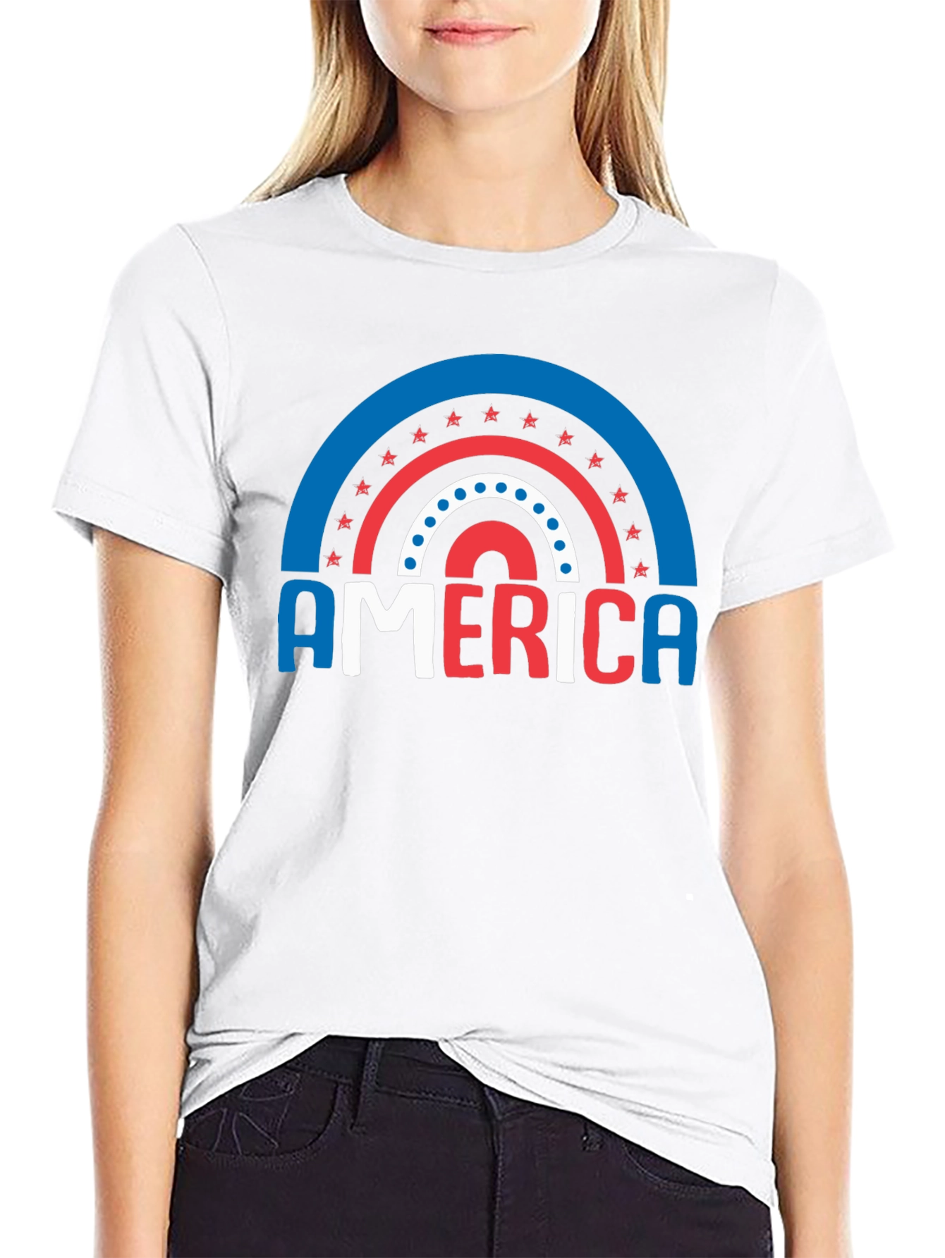 America Patriotic Rainbow T-Shirt