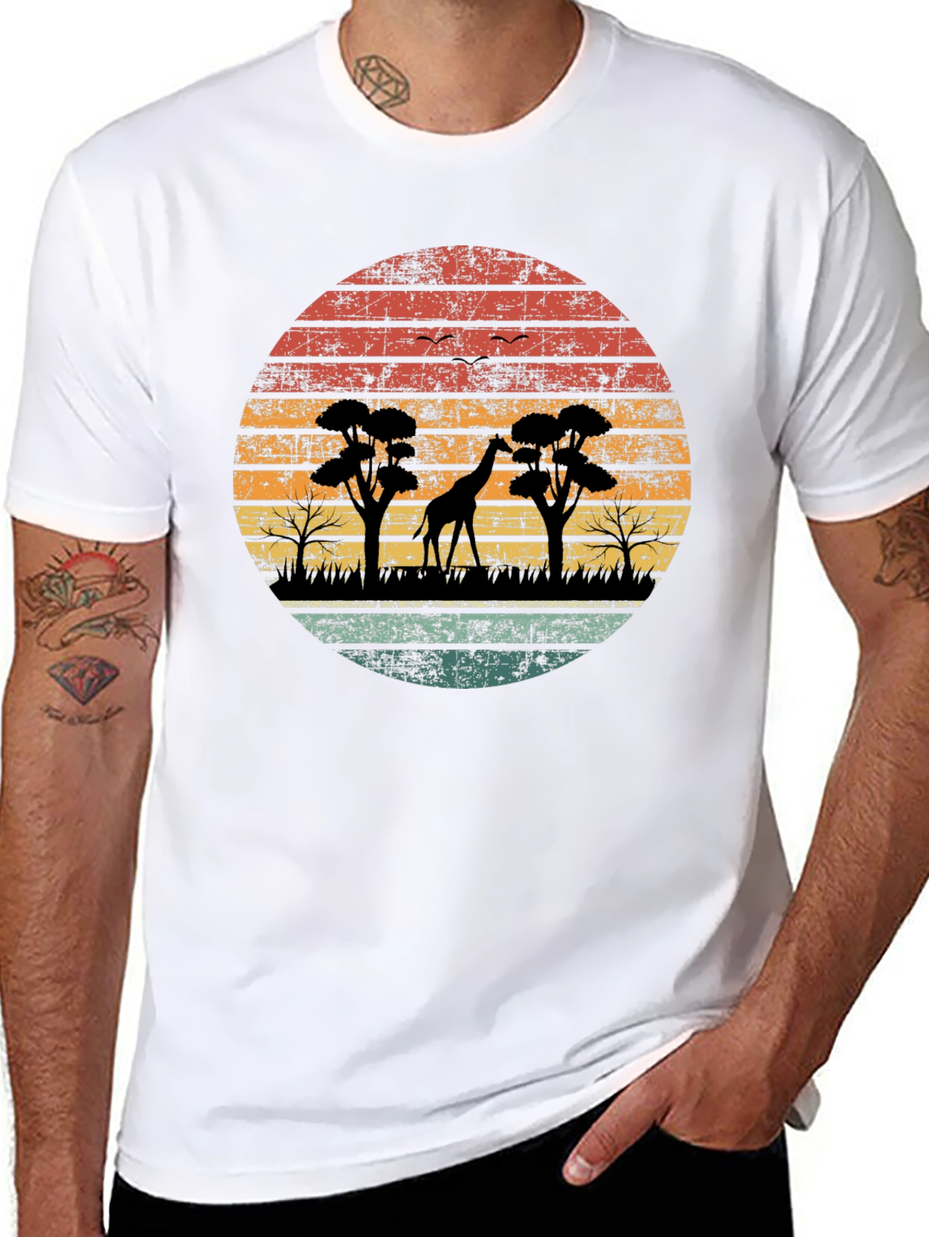 Retro Safari Giraffe T-Shirt