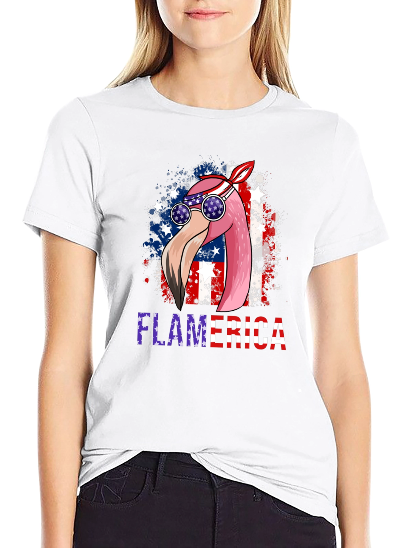 Flamerica Patriotic Flamingo USA T-Shirt