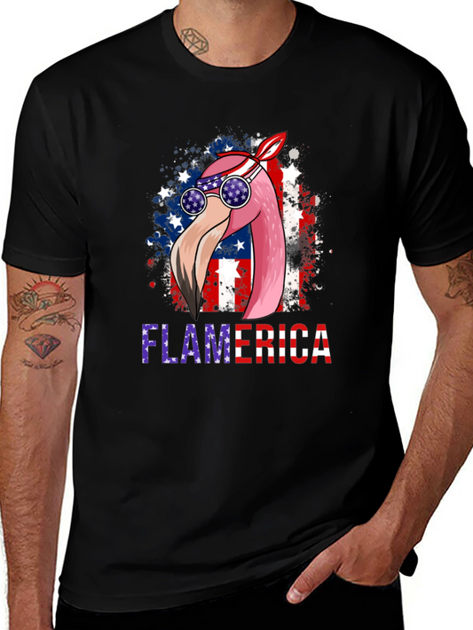 Flamerica Patriotic Flamingo USA T-Shirt