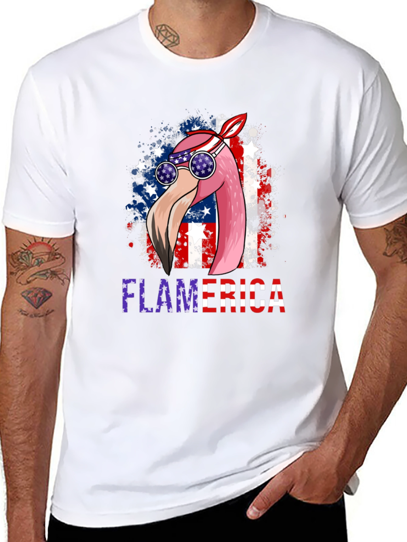 Flamerica Patriotic Flamingo USA T-Shirt