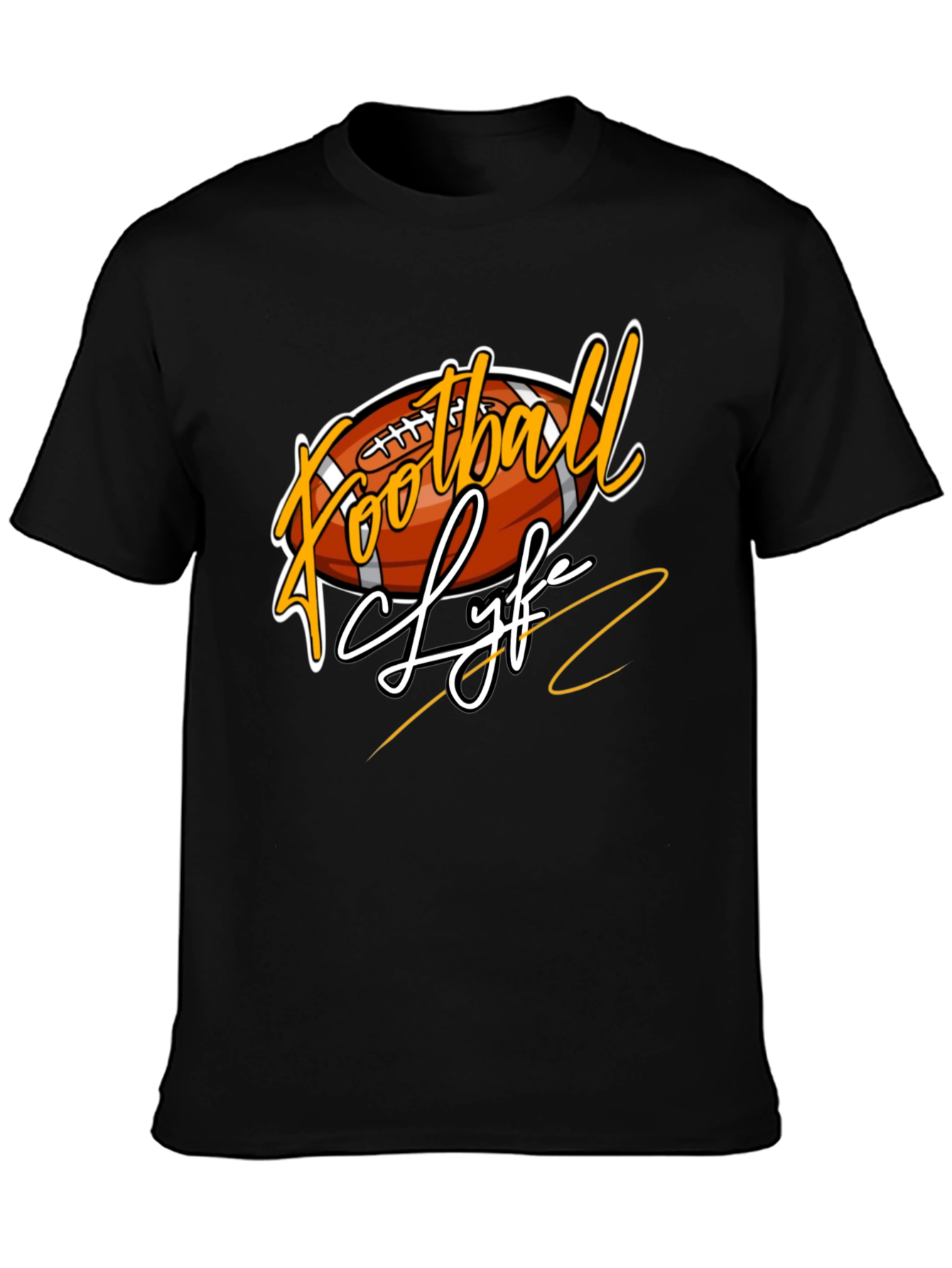 Football Life Graphic Tee - Black Casual Shirt