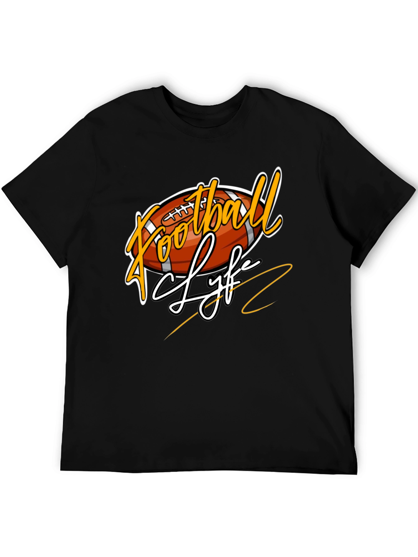 Football Life Graphic Tee - Black Casual Shirt