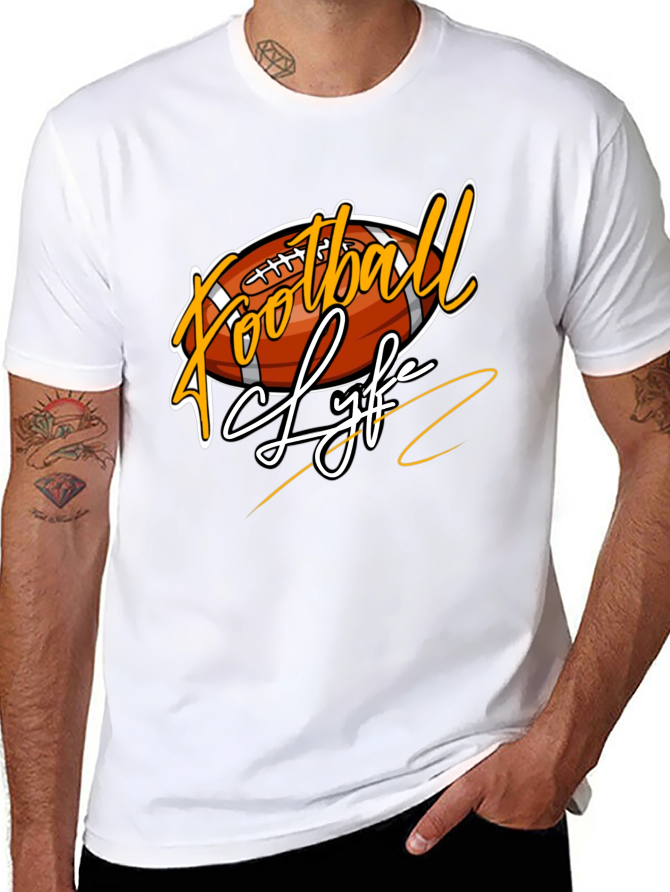 Football Life Graphic Tee - Black Casual Shirt