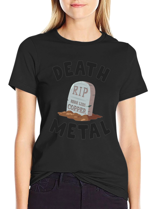 Death Metal RIP Copper Grave Humor Graphic T-Shirt