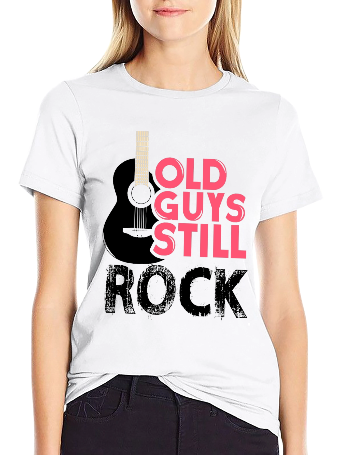 Old Guys Still Rock T-Shirt - Guitar Design