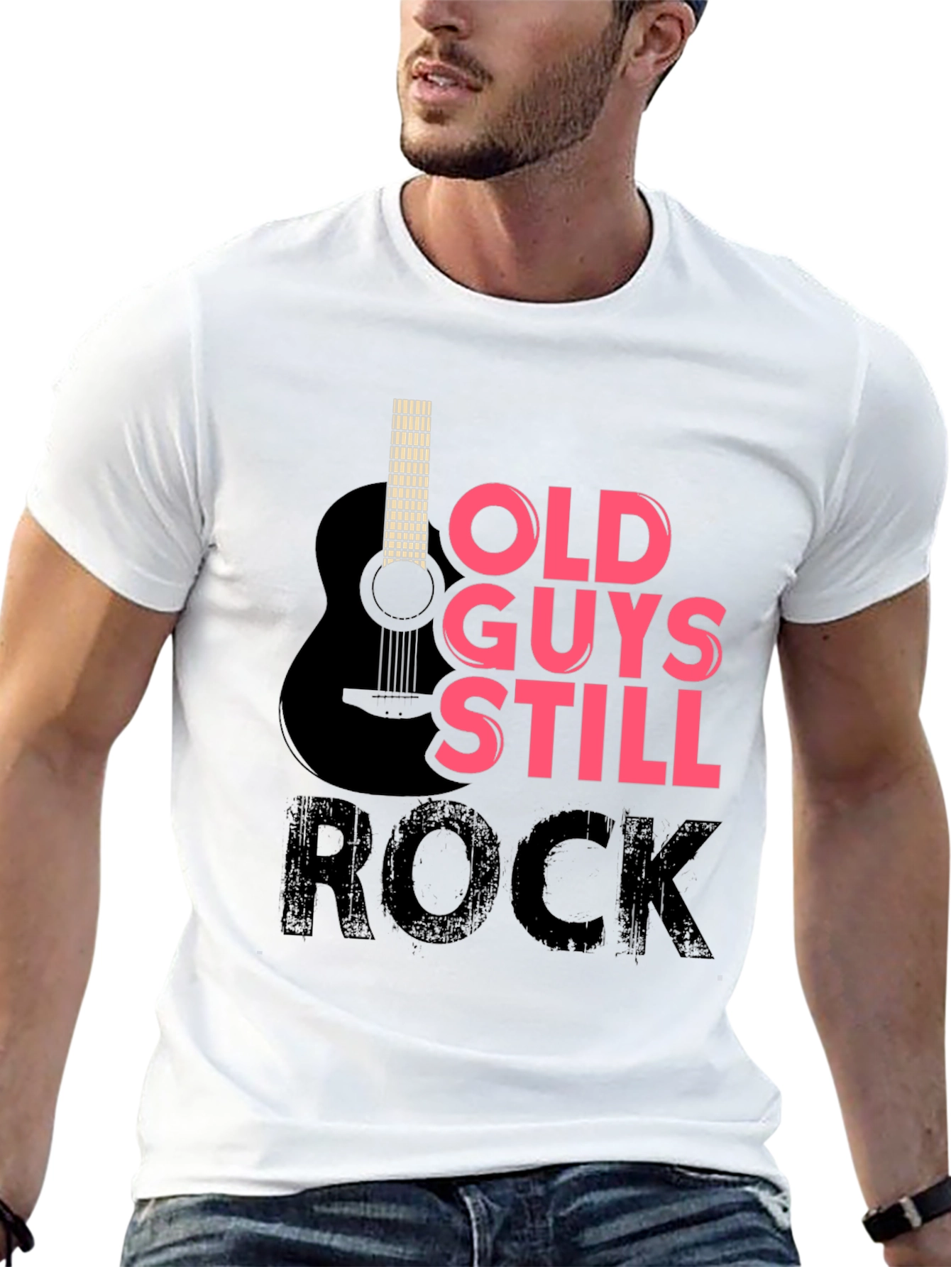 Old Guys Still Rock T-Shirt - Guitar Design