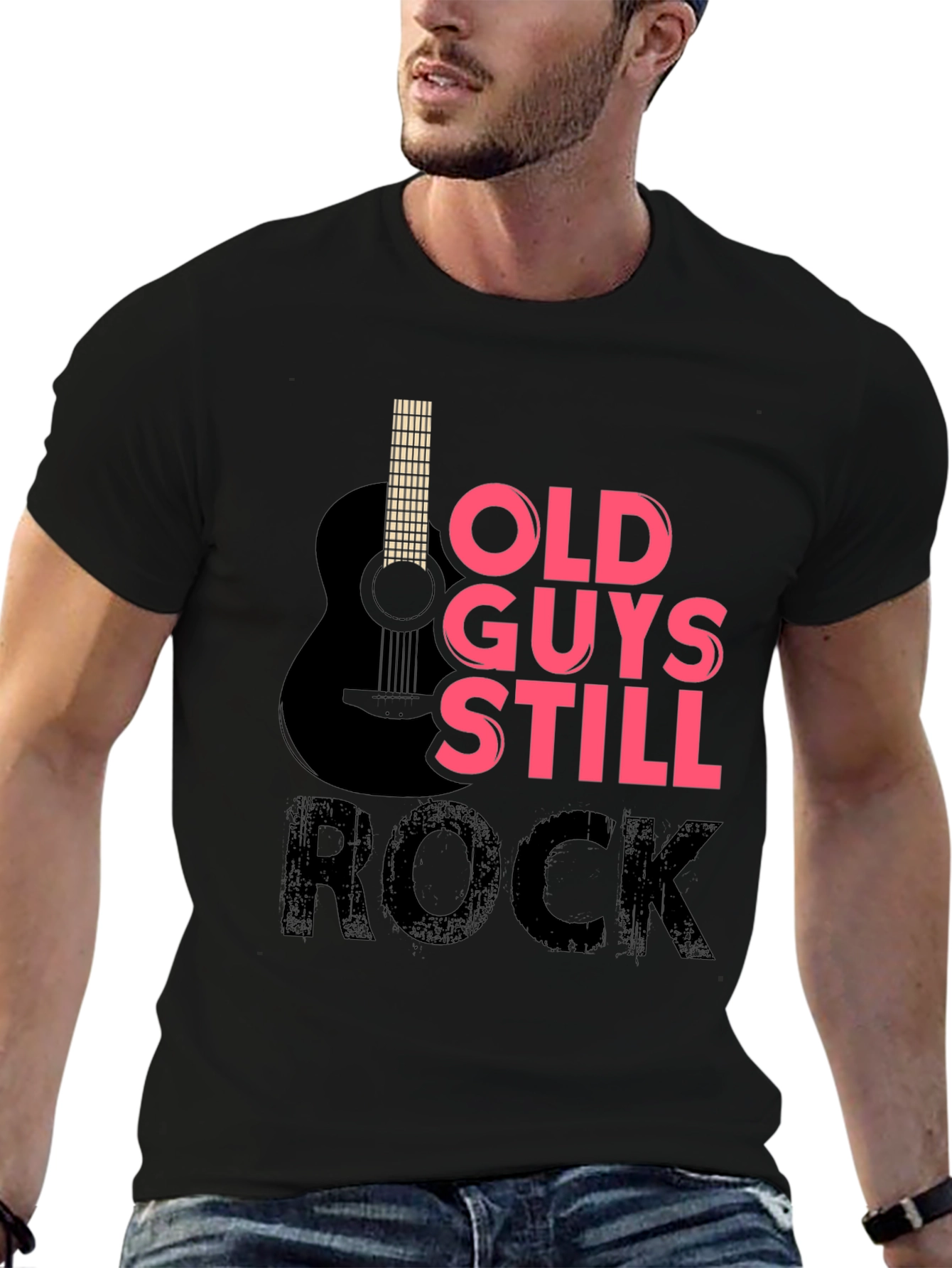 Old Guys Still Rock T-Shirt - Guitar Design