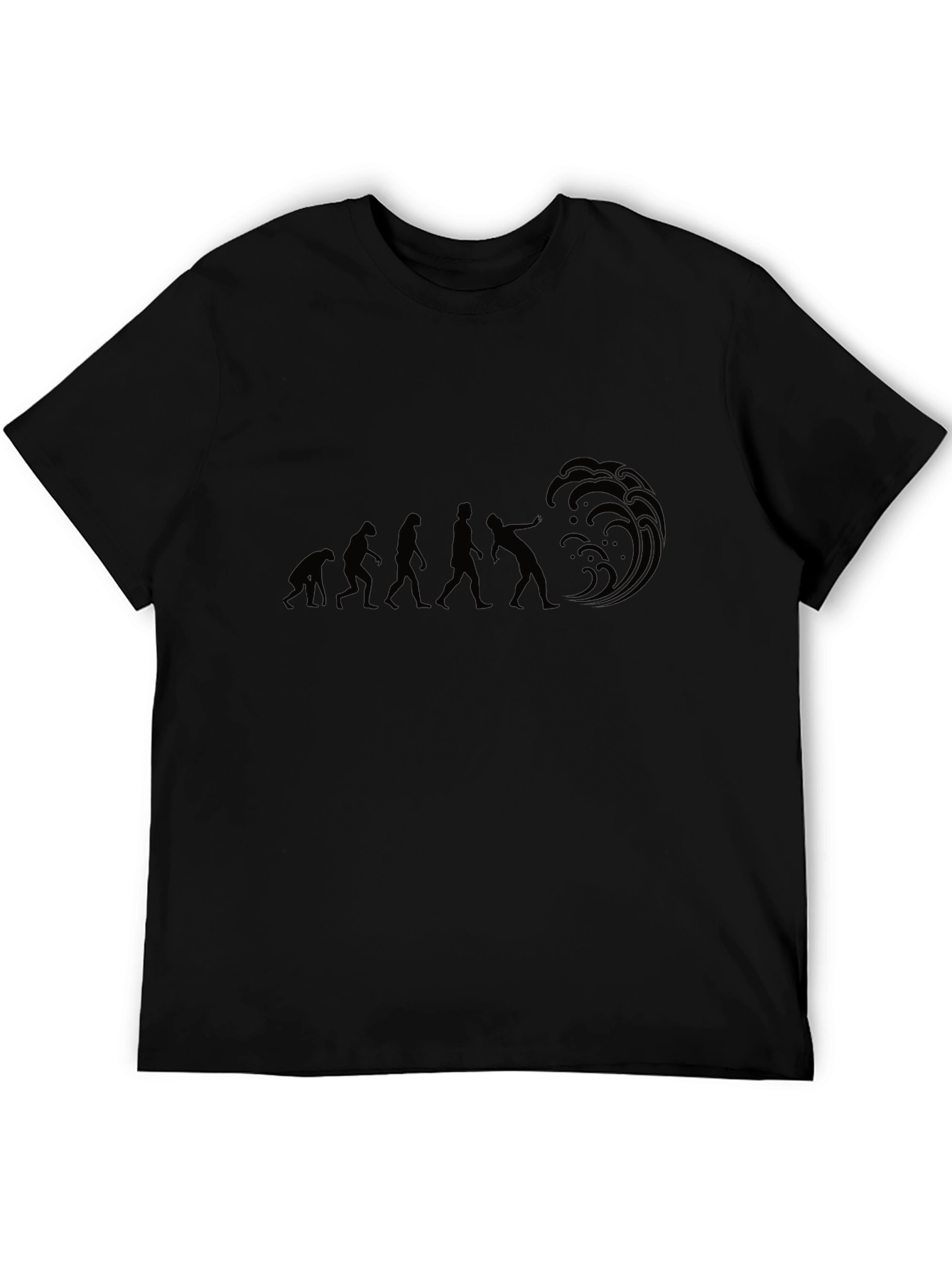 Evolution of Surfing Black T-Shirt