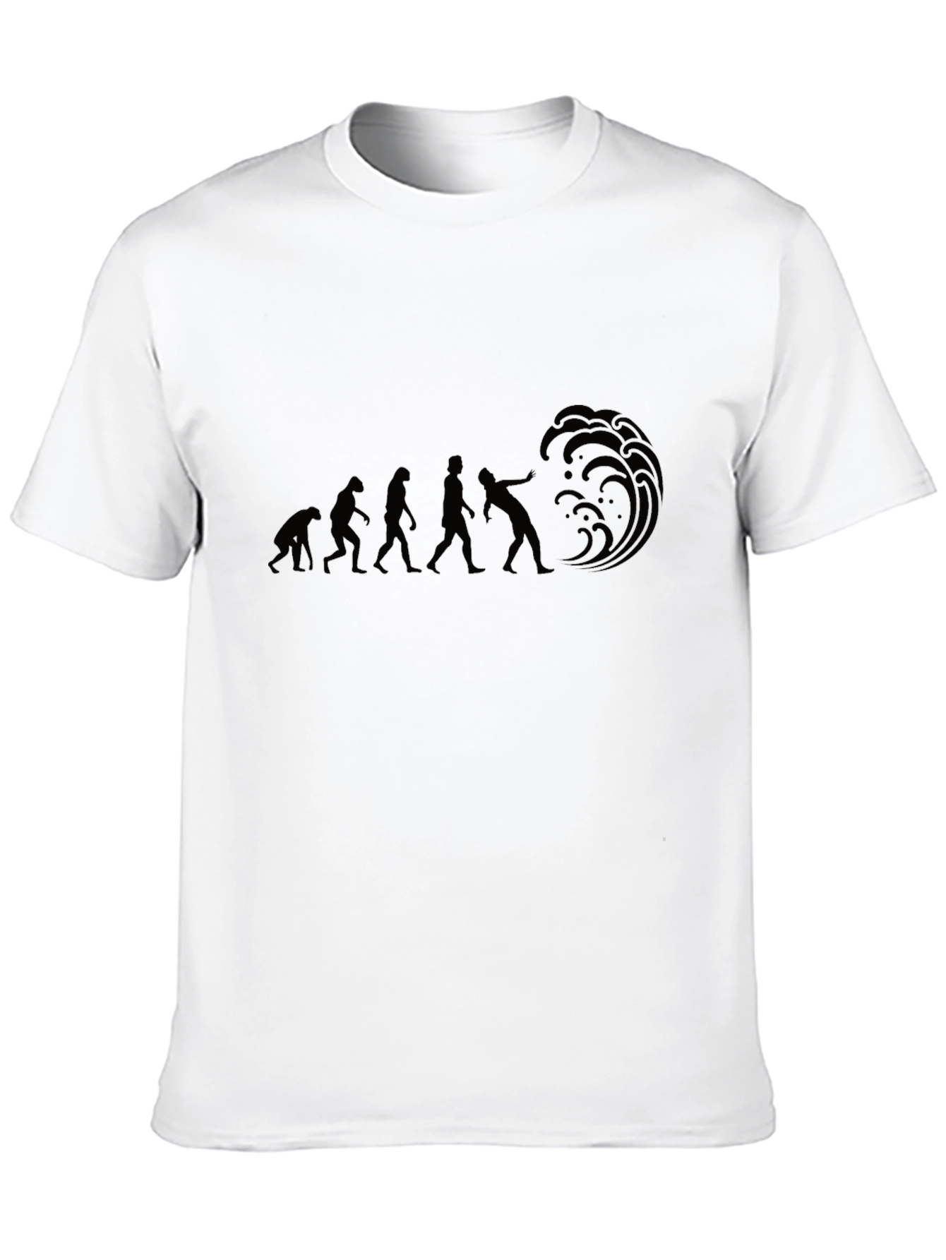 Evolution of Surfing Black T-Shirt