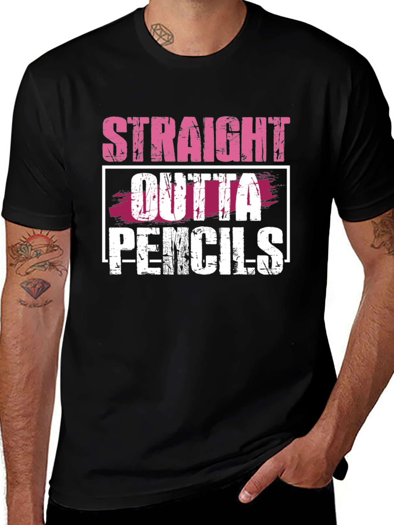 Straight Outta Pencils Graphic T-Shirt