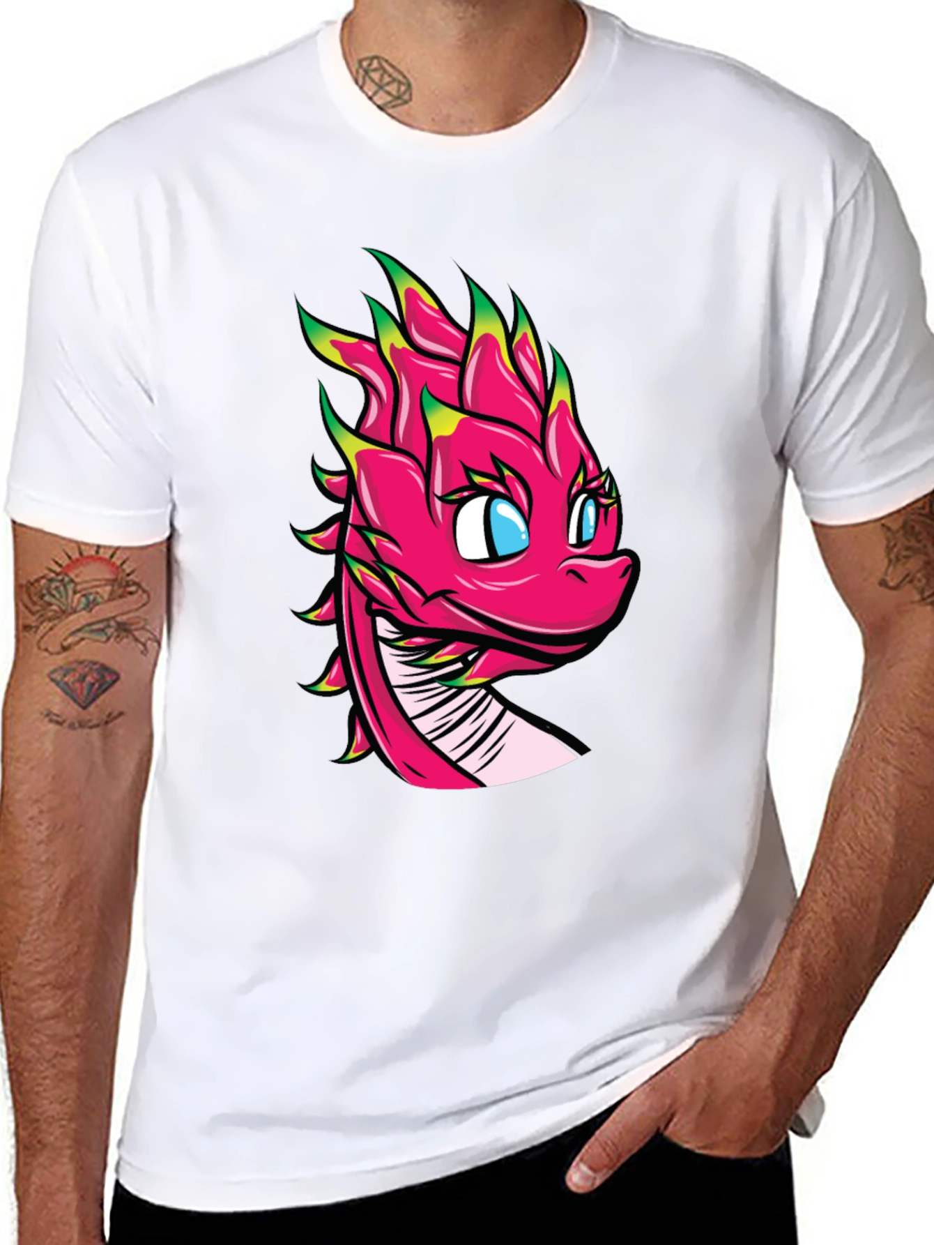 Dragon Fruit Graphic Tee - Cute Cartoon Dragon Shirt