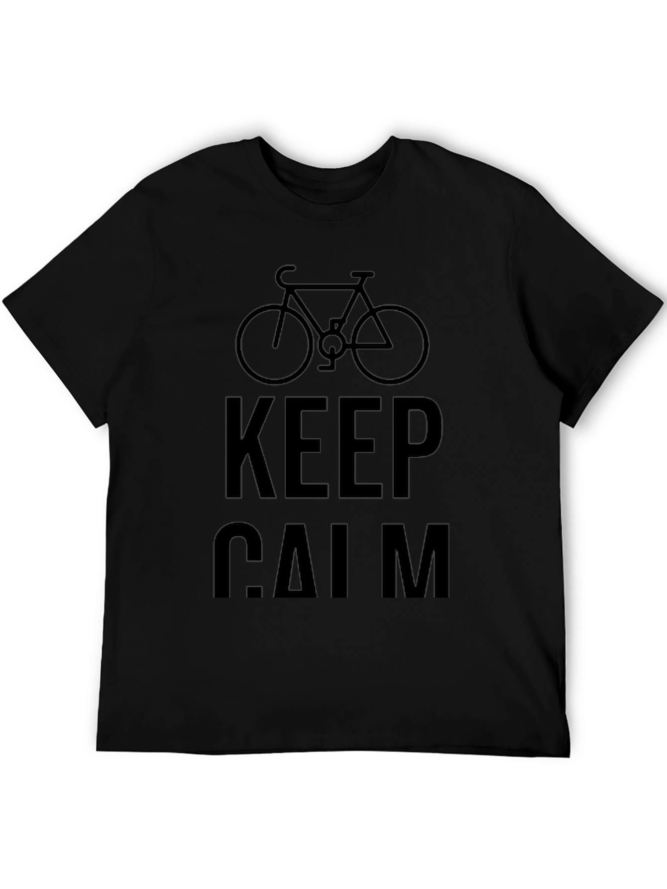 Keep Calm Cycling Black T-Shirt