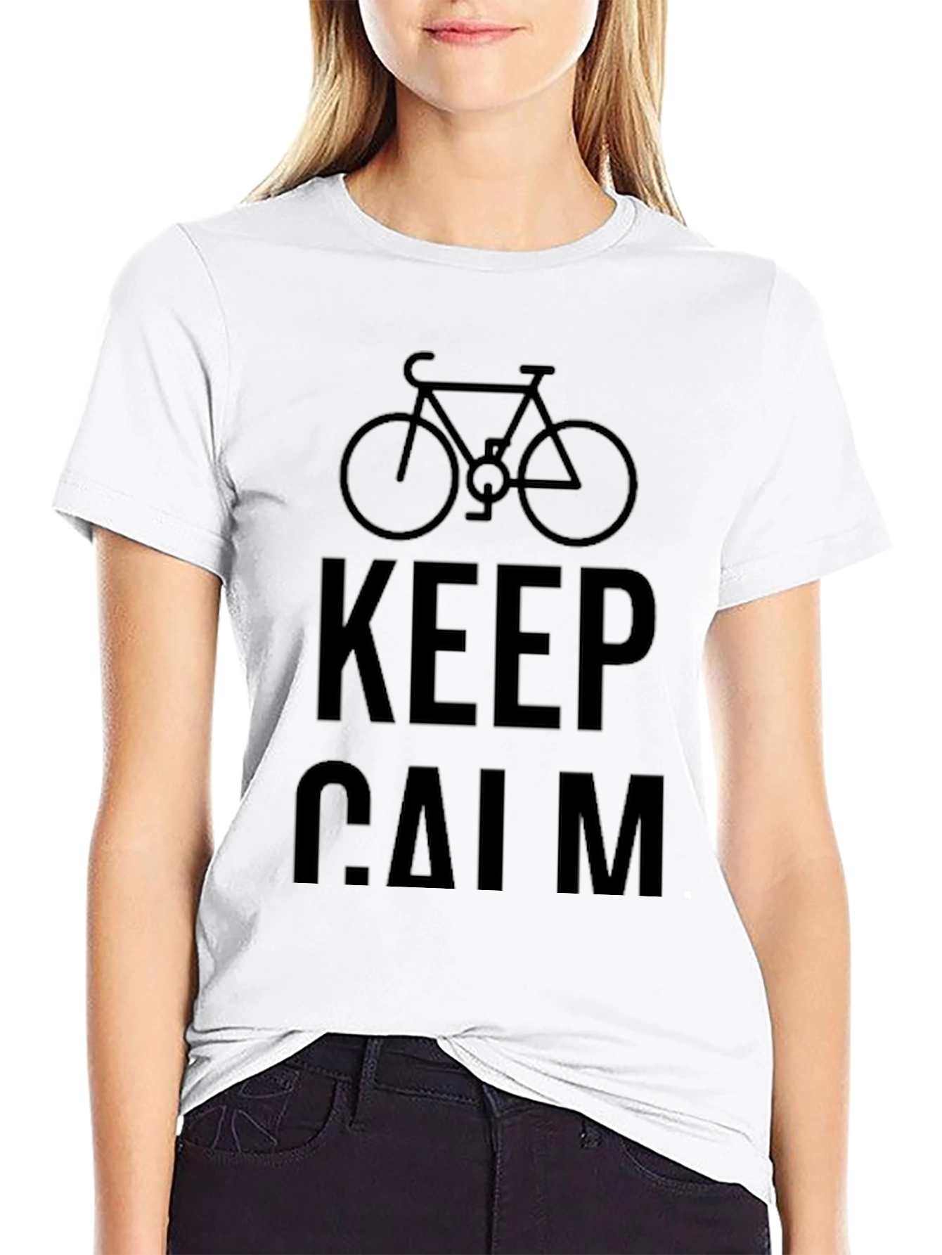Keep Calm Cycling Black T-Shirt