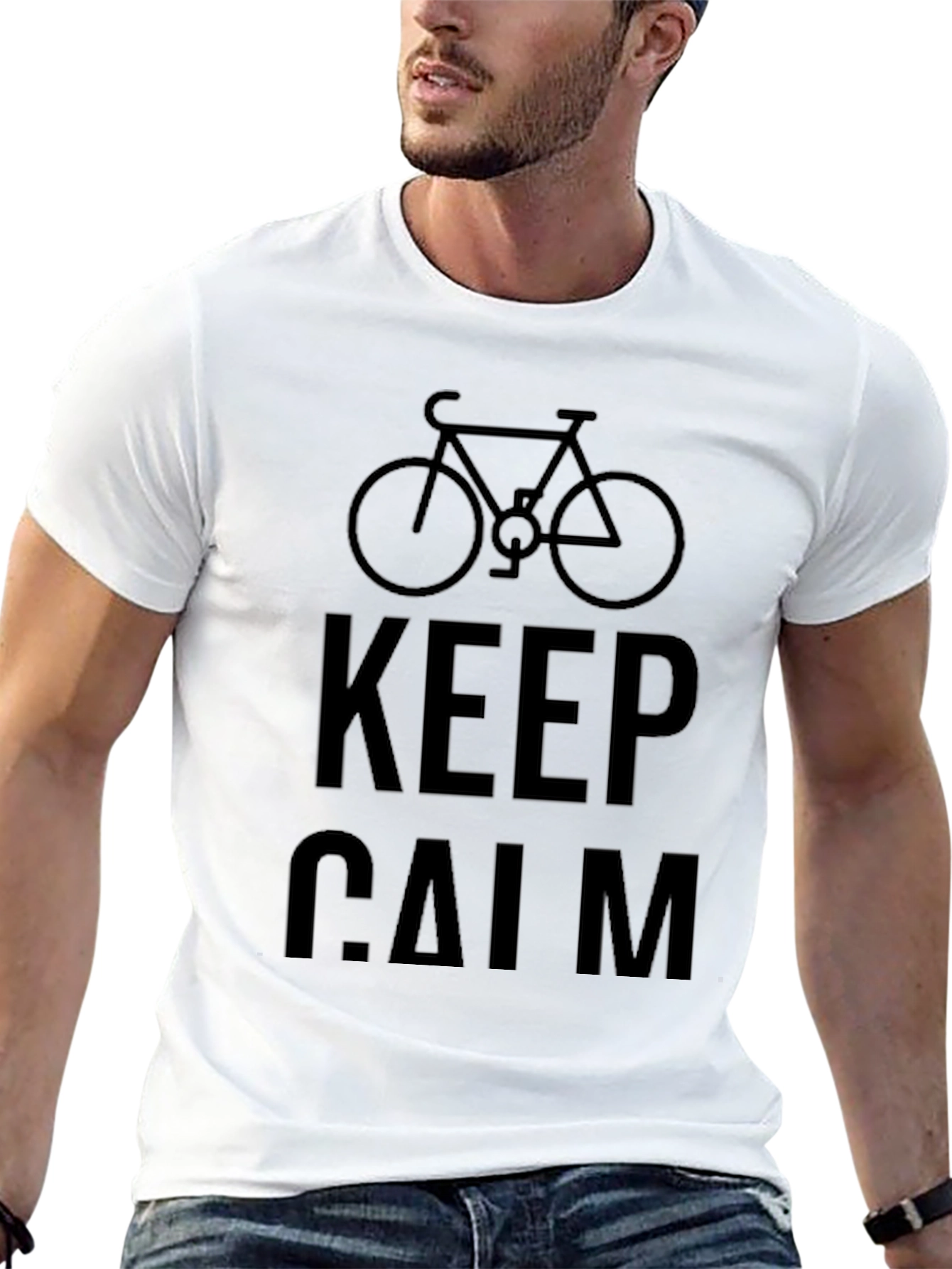 Keep Calm Cycling Black T-Shirt