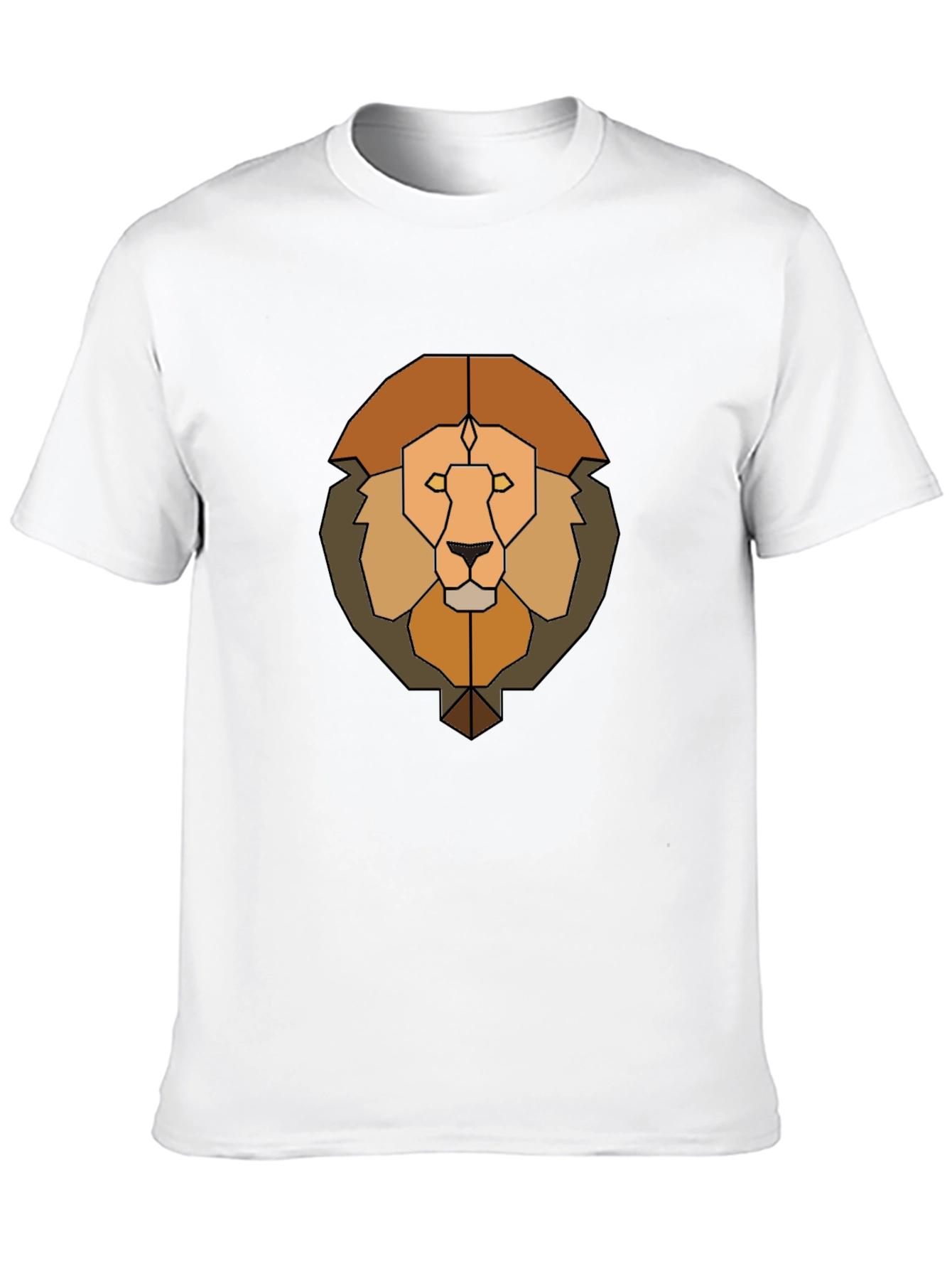 Geometric Lion Graphic Tee - Mens Black T-Shirt