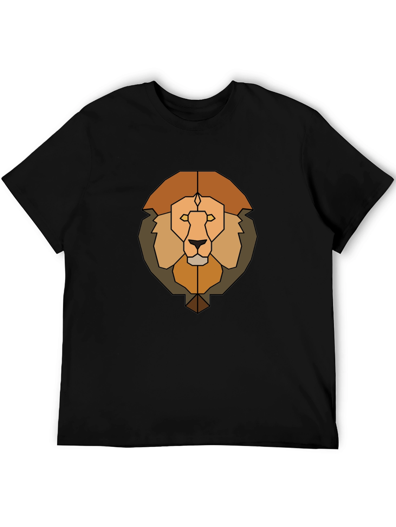 Geometric Lion Graphic Tee - Mens Black T-Shirt