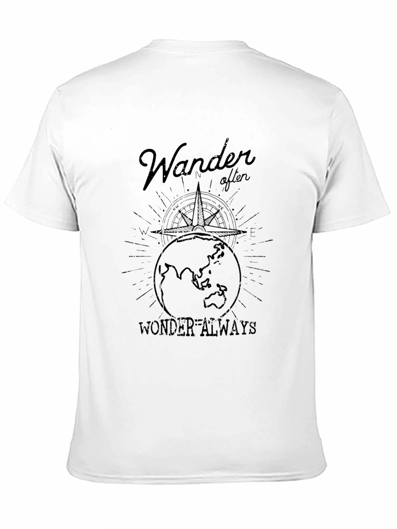 Wander Often Wonder Always Graphic Tee - Black
