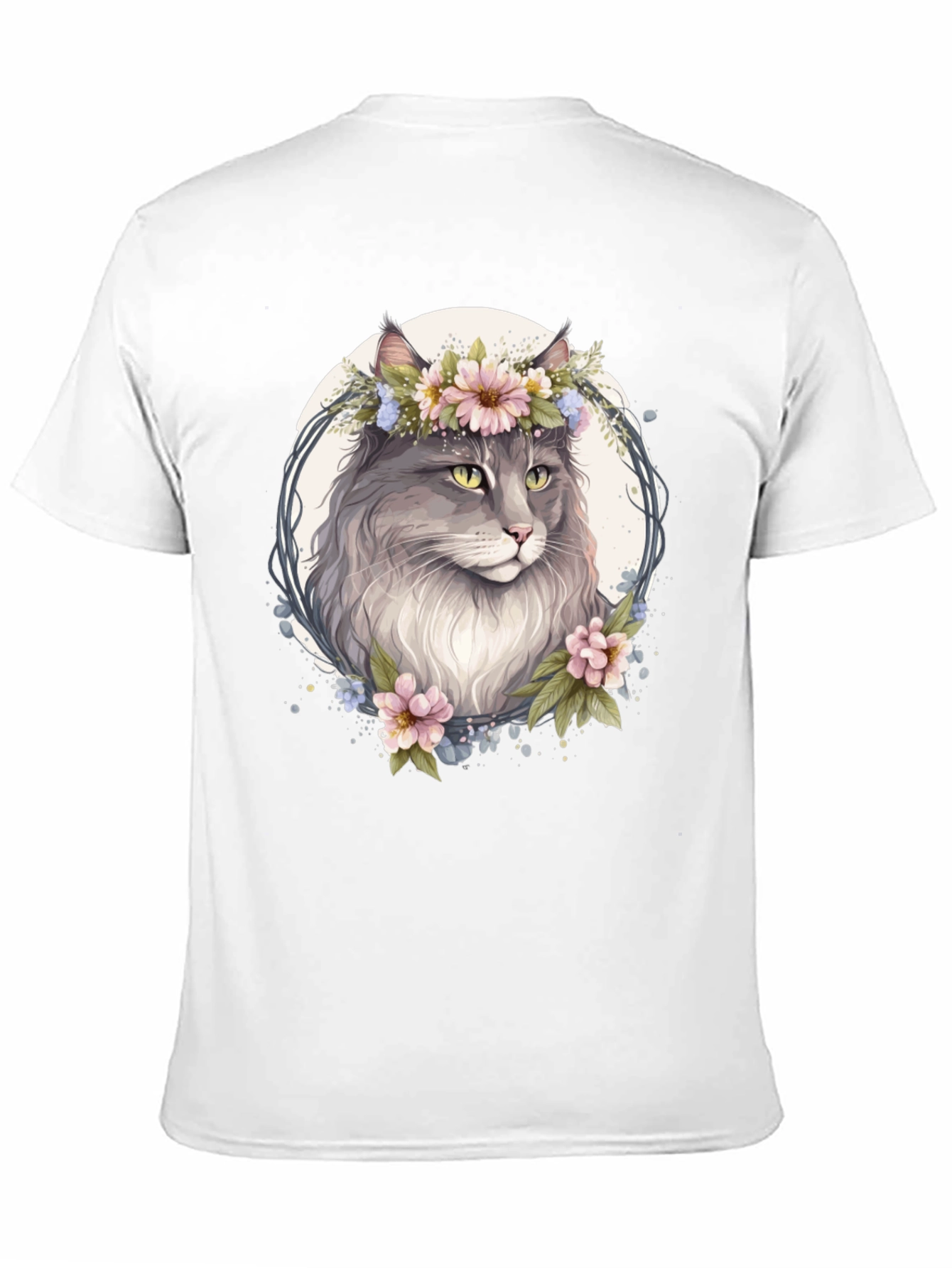 Floral Cat T-Shirt - Unique Graphic Tee