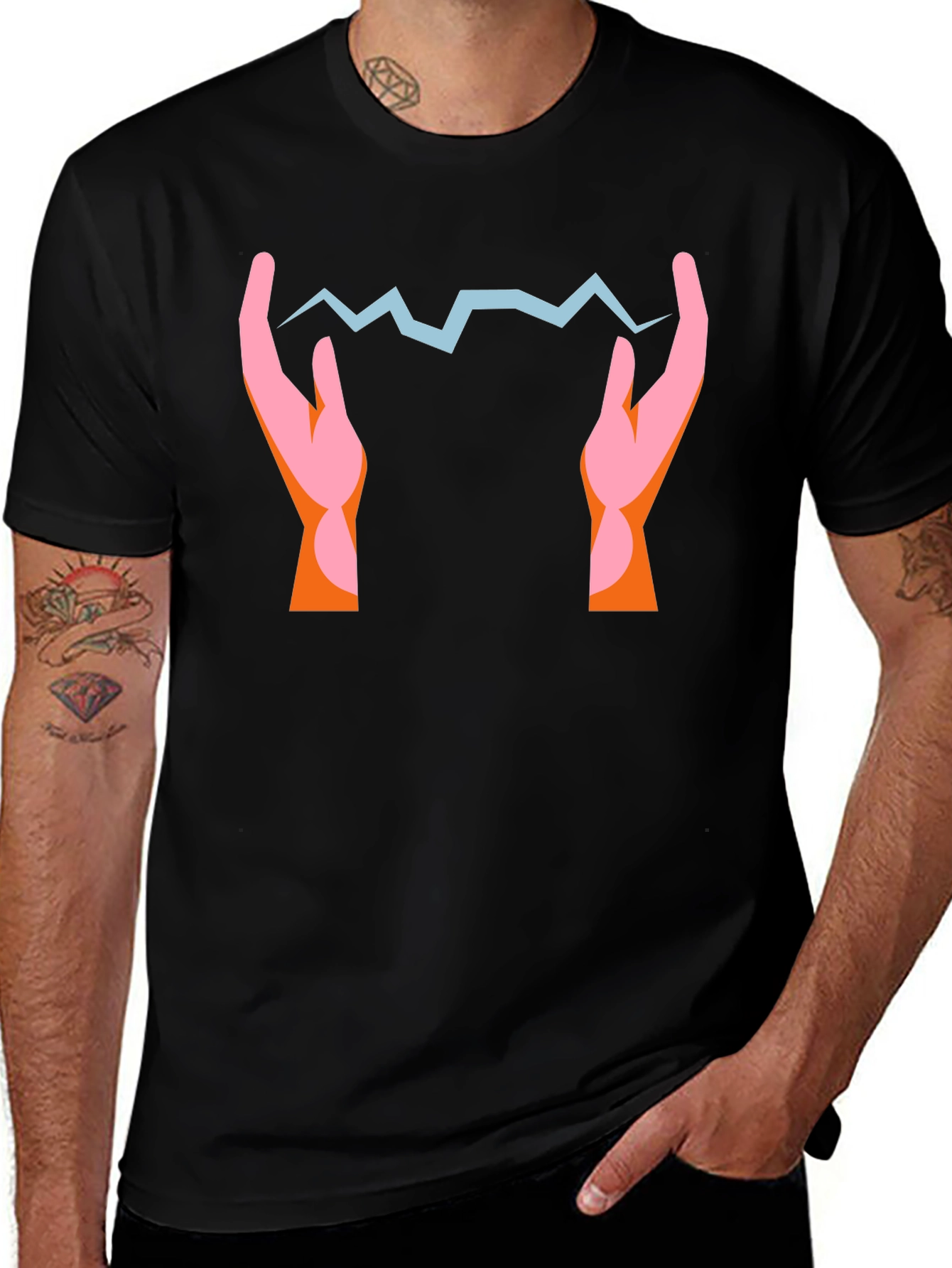 Lightning Bolt Hands Graphic Tee