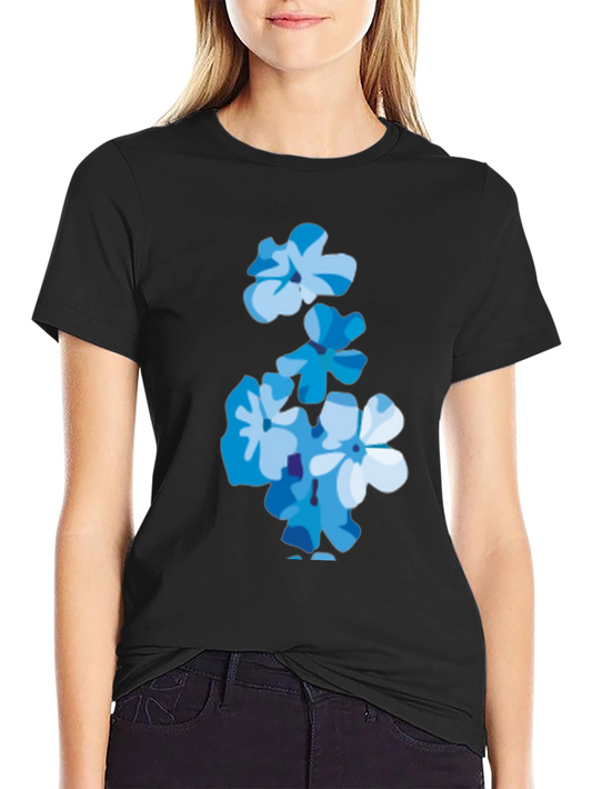 Floral Print Tee - Trendy Blue Flower T-Shirt